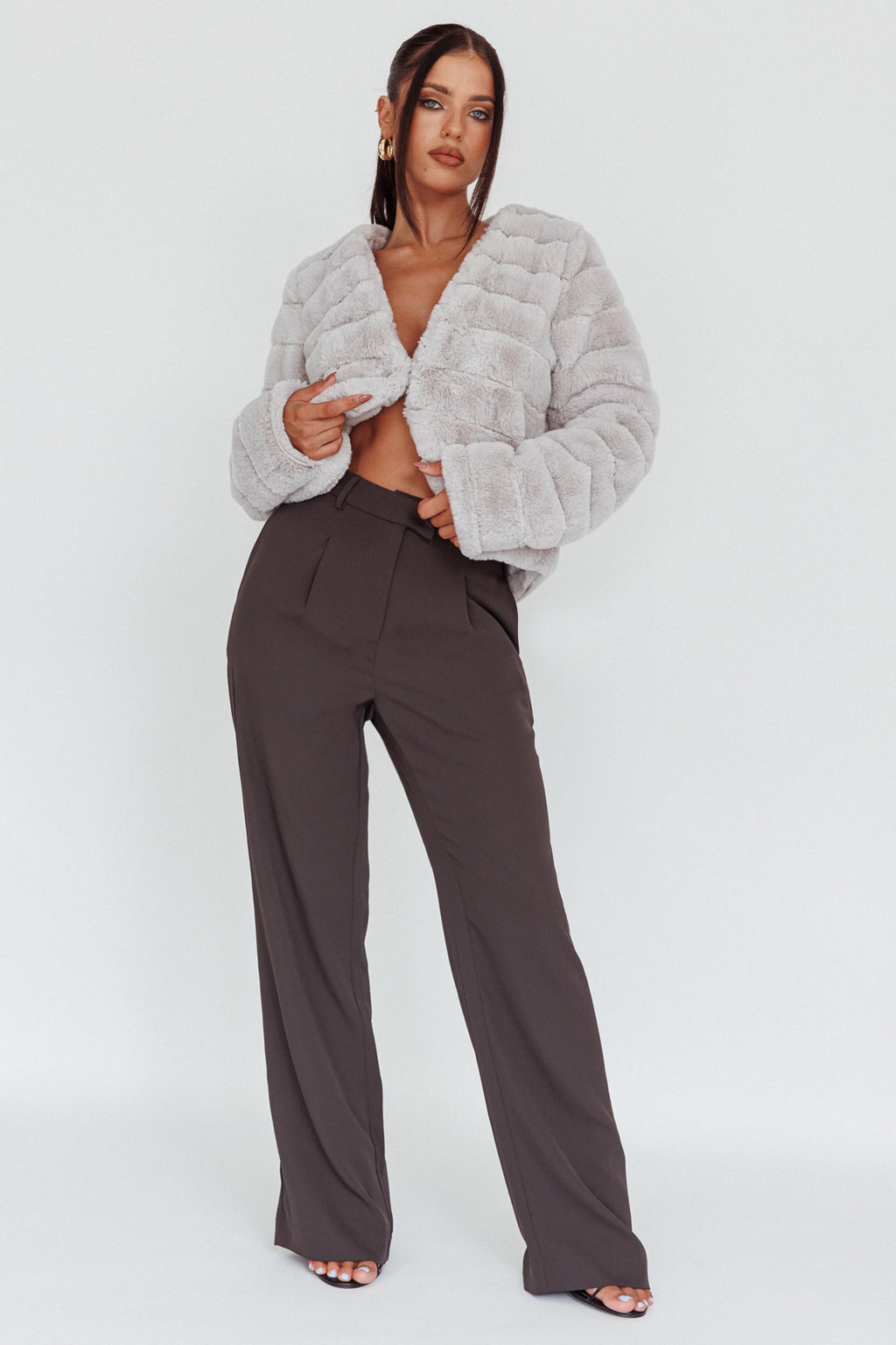 Back To Basics High Waist Pants Charcoal by Selfie Leslie Australia