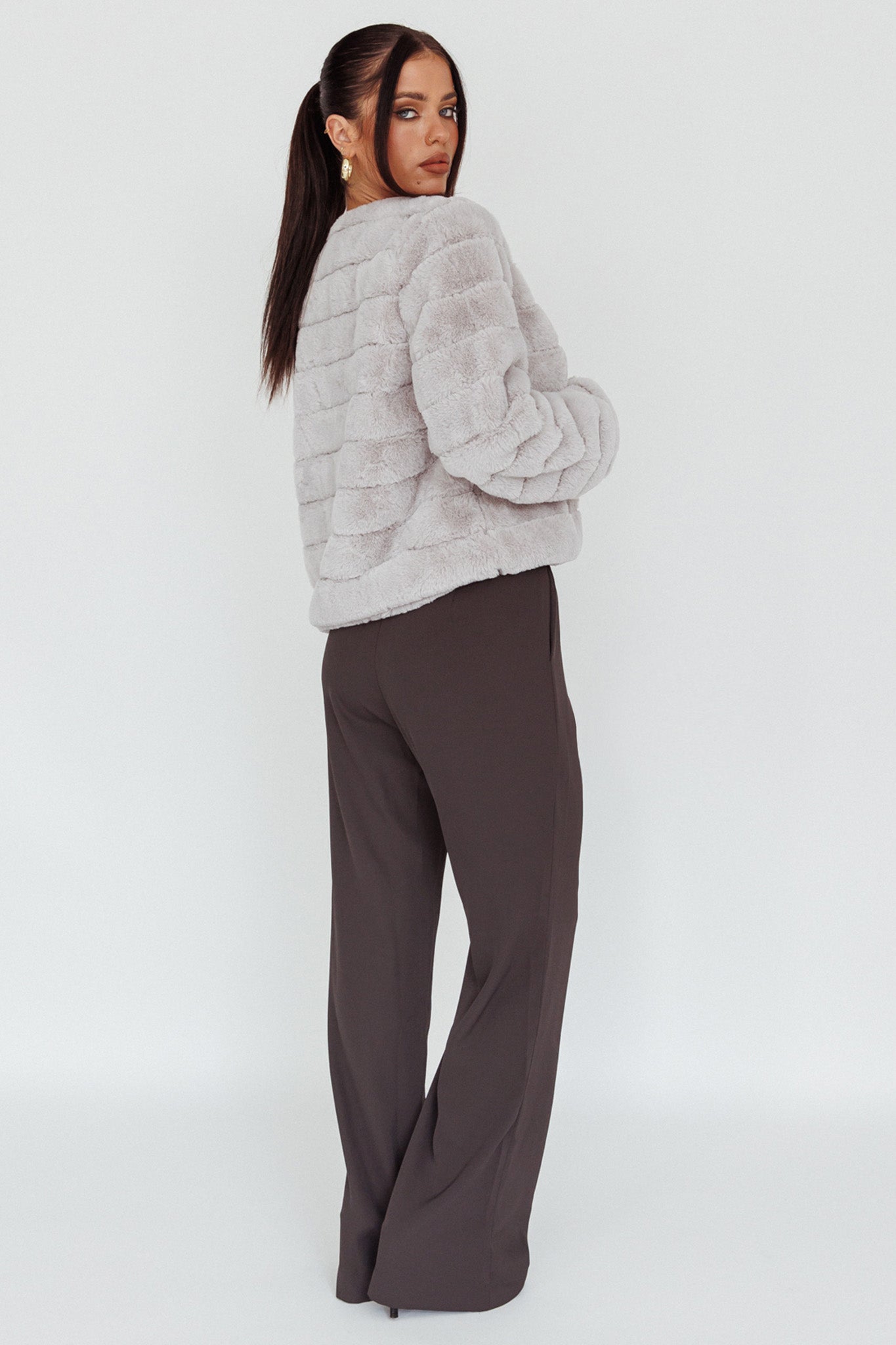 Back To Basics High Waist Pants Charcoal by Selfie Leslie Australia
