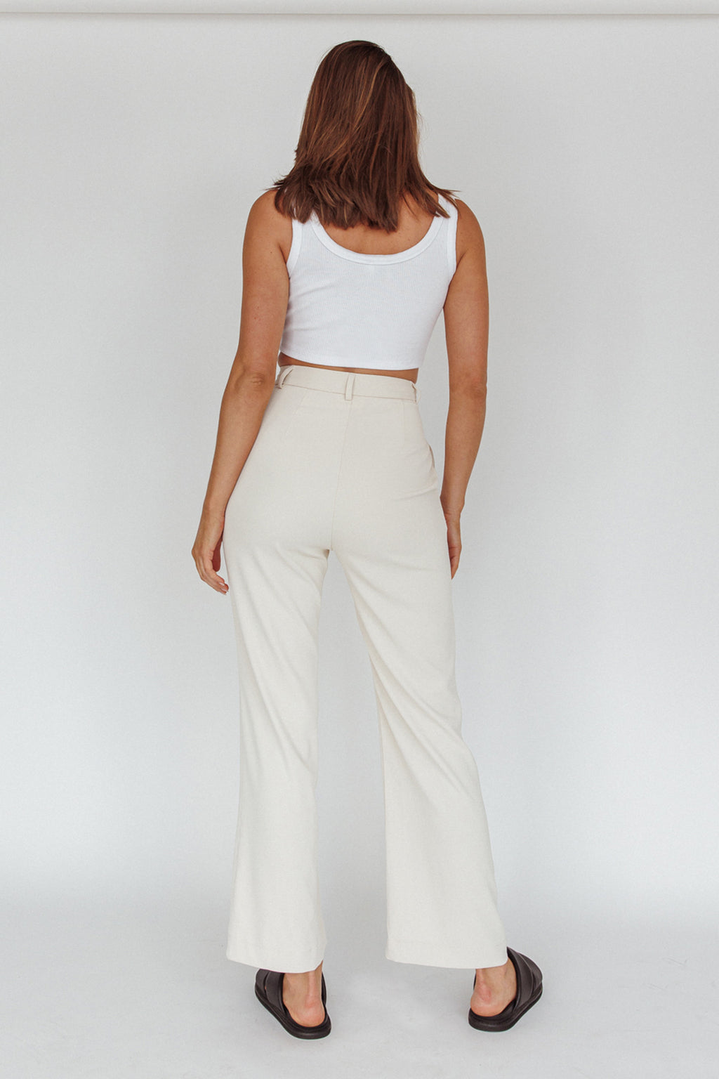 Back To Basics High Waist Pants Stone by Selfie Leslie Australia