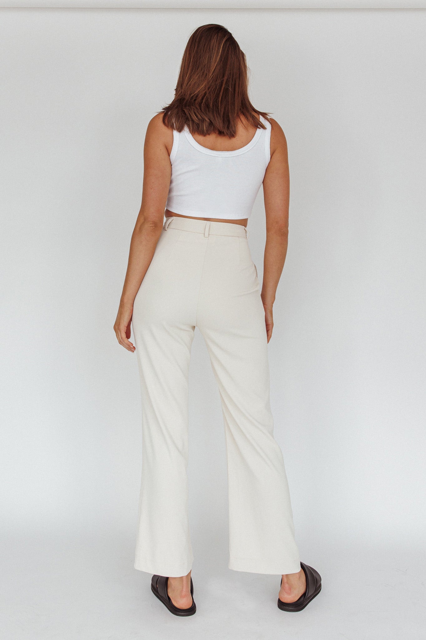 Back To Basics High Waist Pants Stone by Selfie Leslie Australia