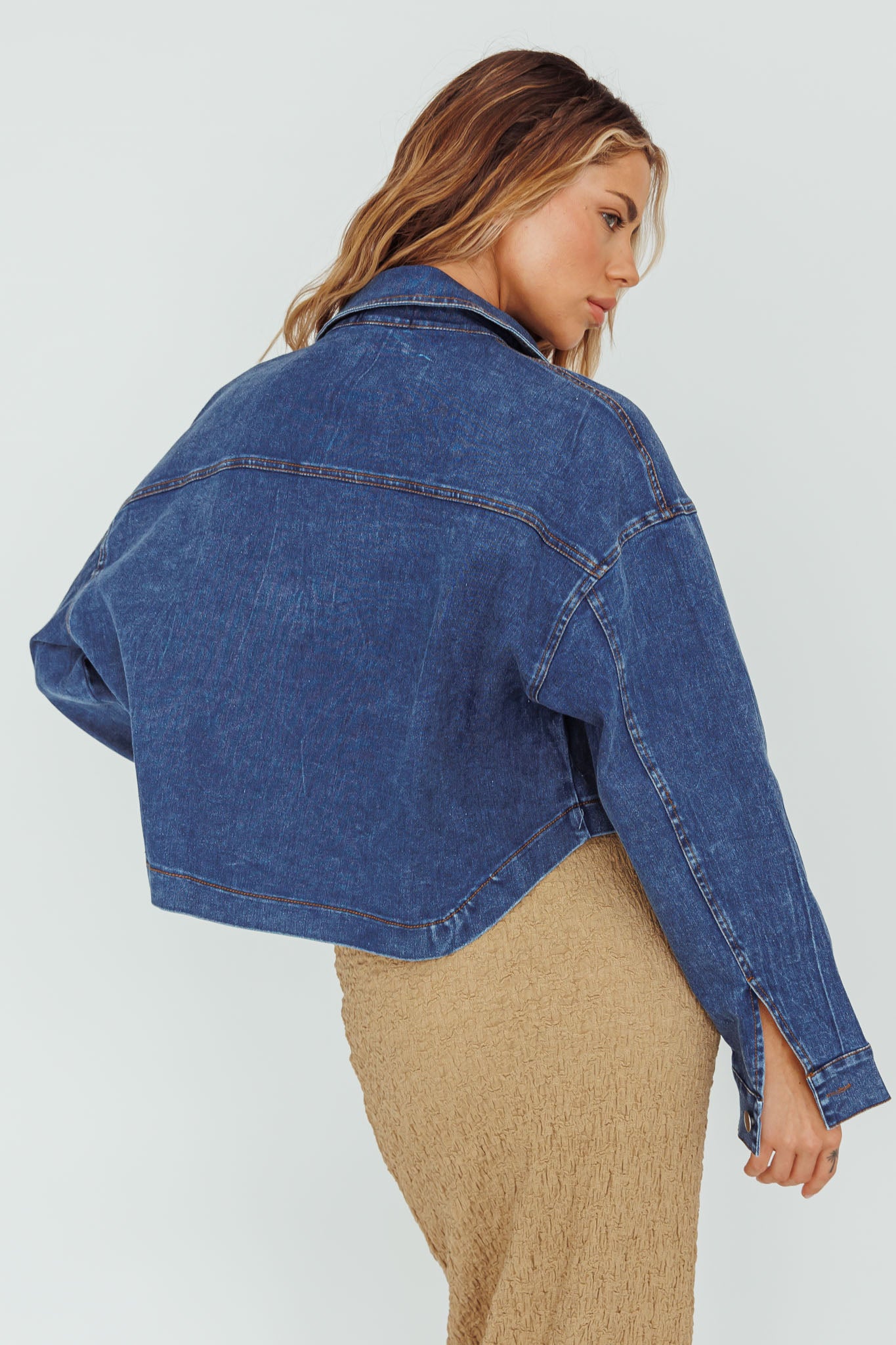 Fair Game Button-Up Jacket Dark Blue by Selfie Leslie Australia