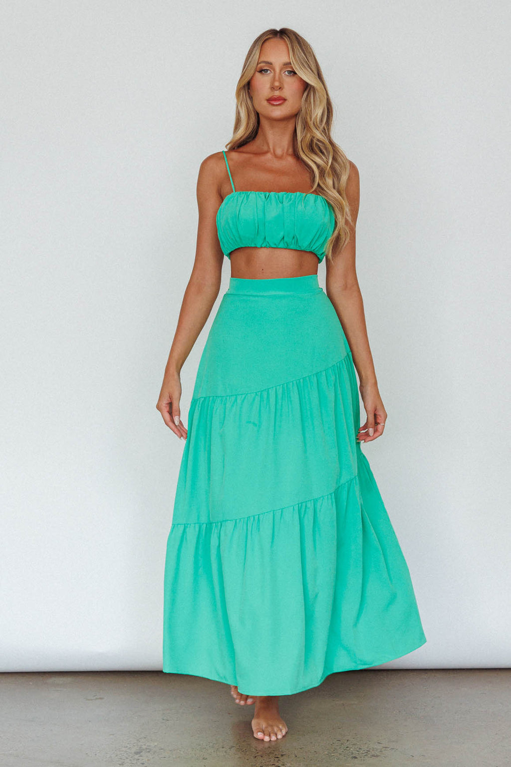 Bondi Waist Tie Maxi Skirt Apple by Selfie Leslie Australia