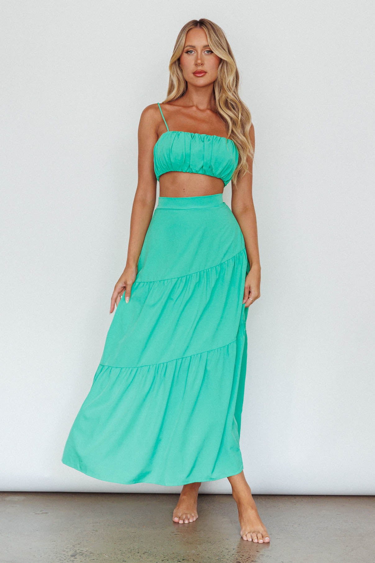 Bondi Waist Tie Maxi Skirt Apple by Selfie Leslie Australia