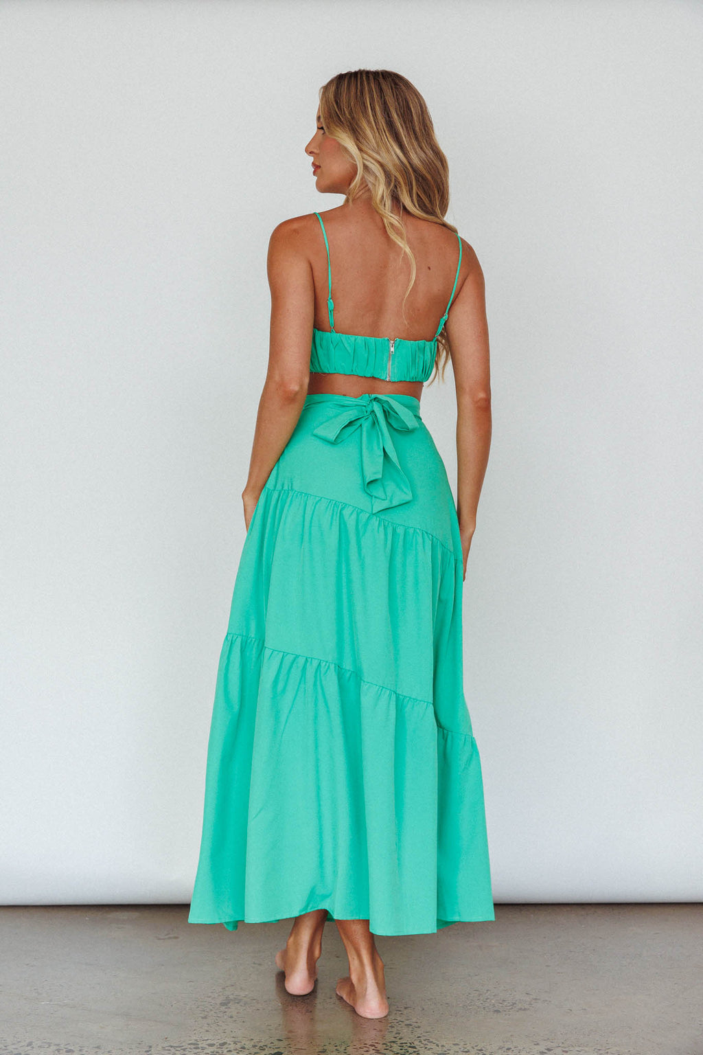 Bondi Waist Tie Maxi Skirt Apple by Selfie Leslie Australia