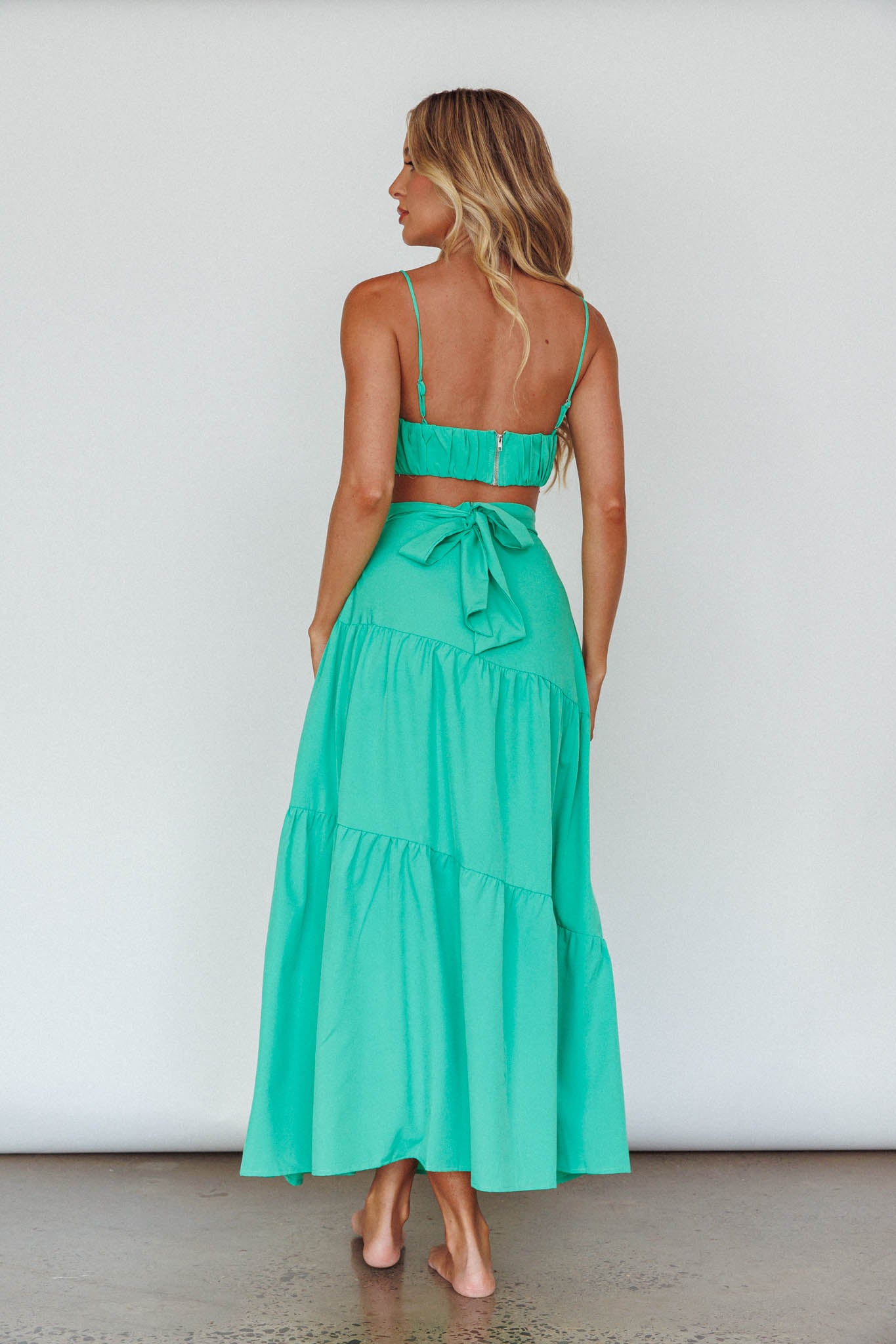 Bondi Waist Tie Maxi Skirt Apple by Selfie Leslie Australia