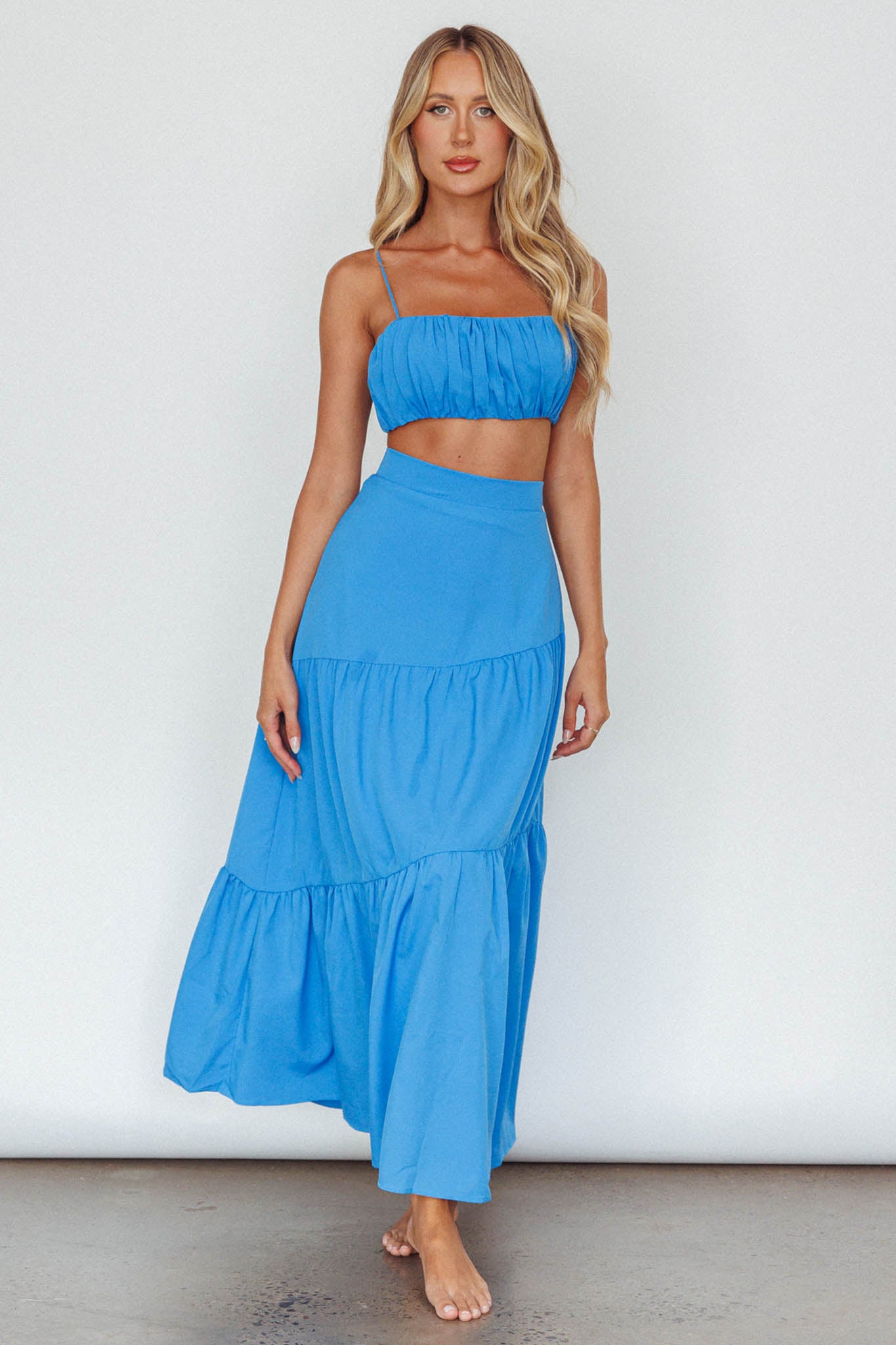 Bondi Waist Tie Maxi Skirt Sapphire by Selfie Leslie Australia