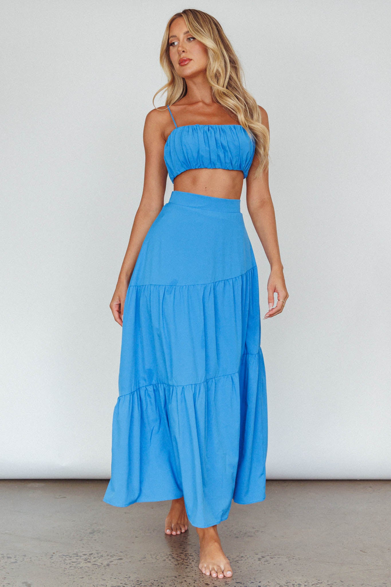 Bondi Waist Tie Maxi Skirt Sapphire by Selfie Leslie Australia