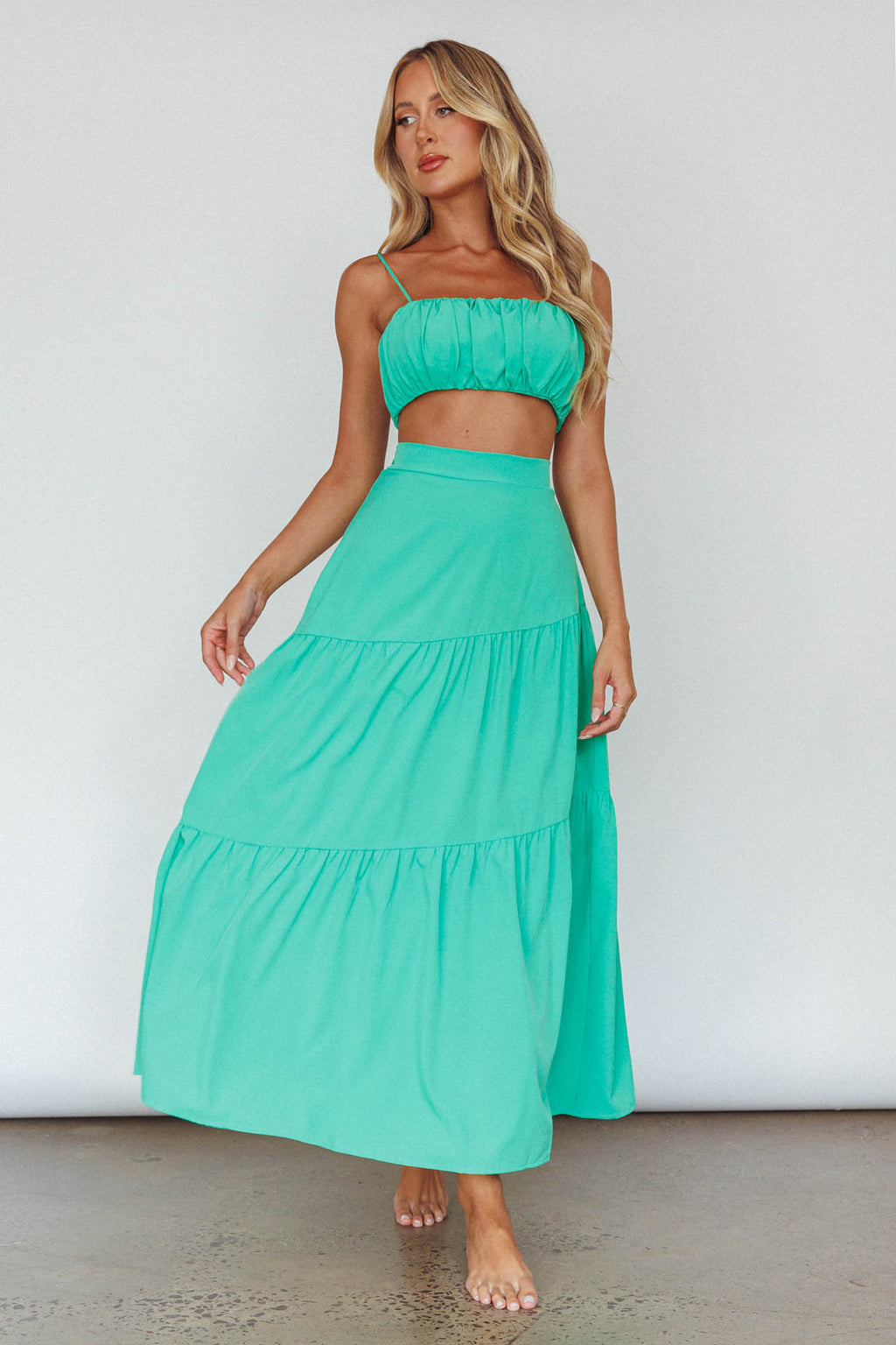 Bondi Gathered Crop Top Apple by Selfie Leslie Australia