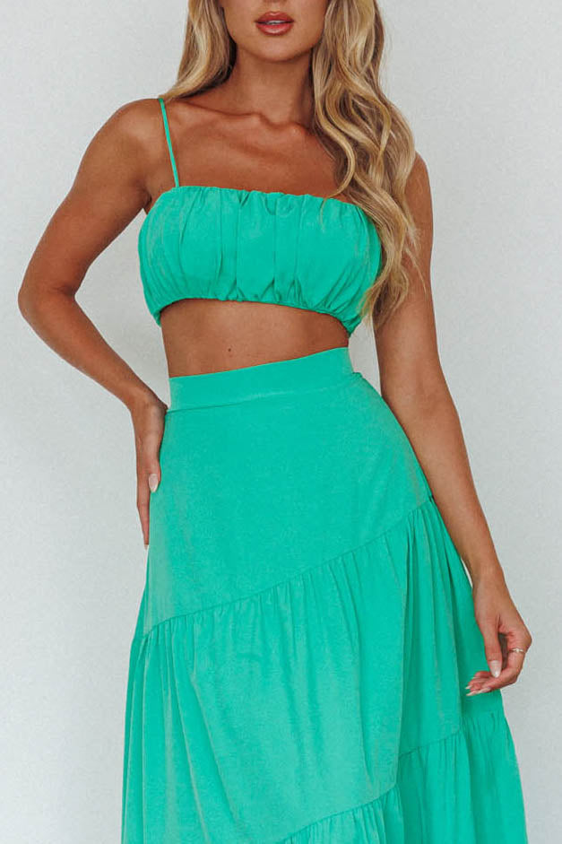 Bondi Gathered Crop Top Apple by Selfie Leslie Australia