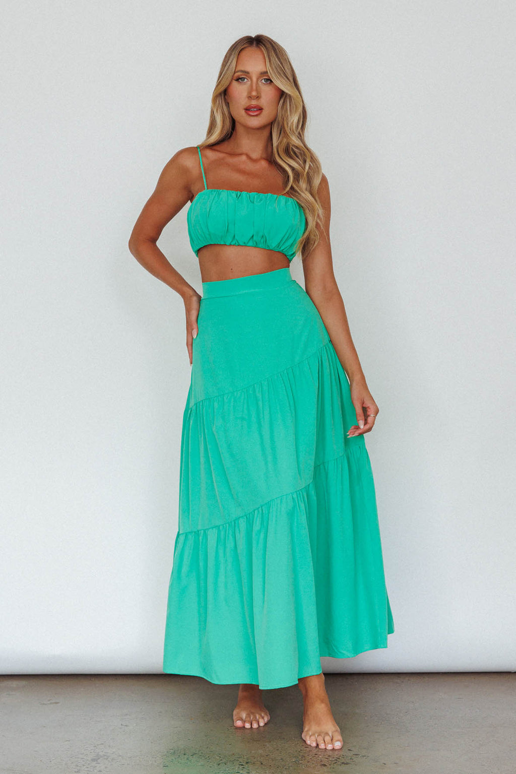 Bondi Gathered Crop Top Apple by Selfie Leslie Australia