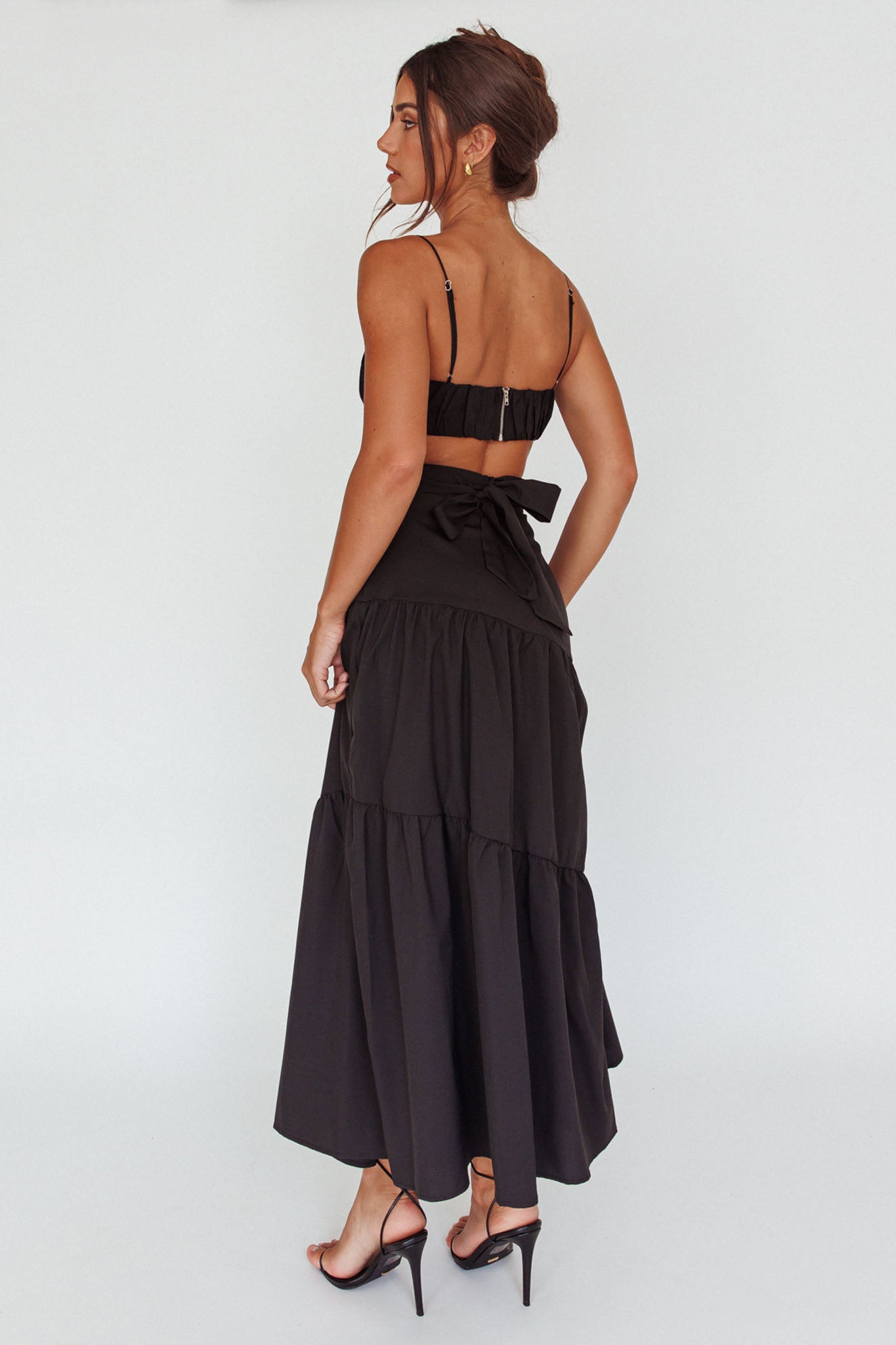 Bondi Gathered Crop Top Black by Selfie Leslie Australia