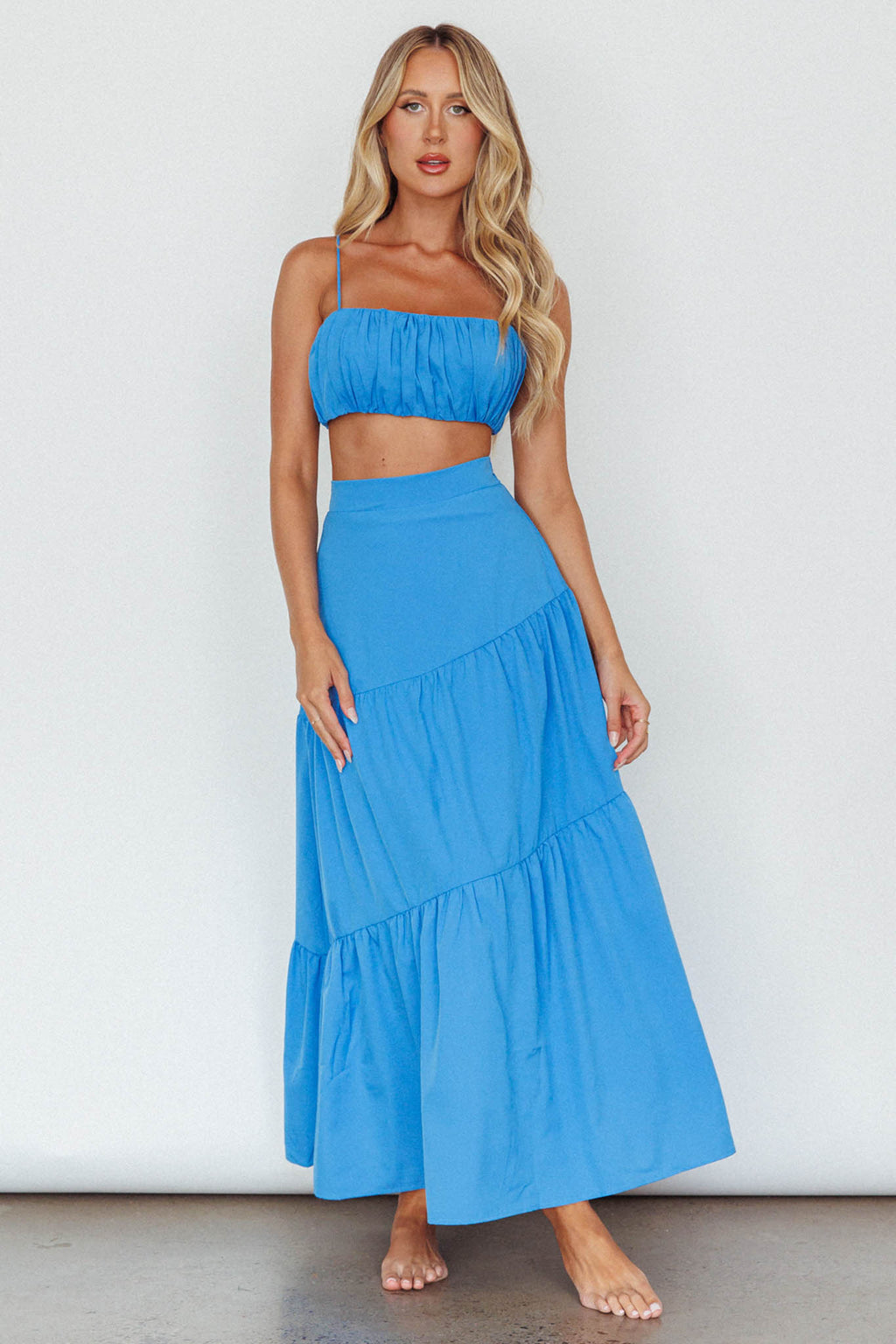 Bondi Gathered Crop Top Sapphire by Selfie Leslie Australia