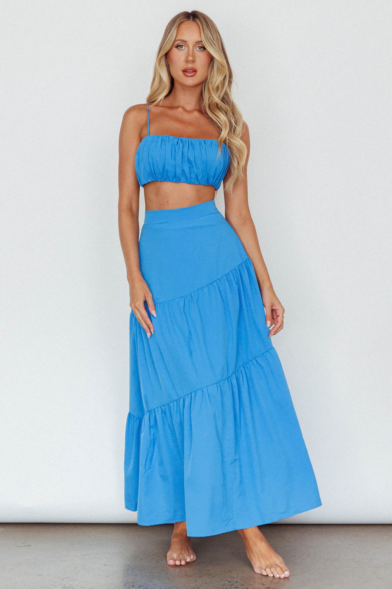 Bondi Gathered Crop Top Sapphire by Selfie Leslie Australia