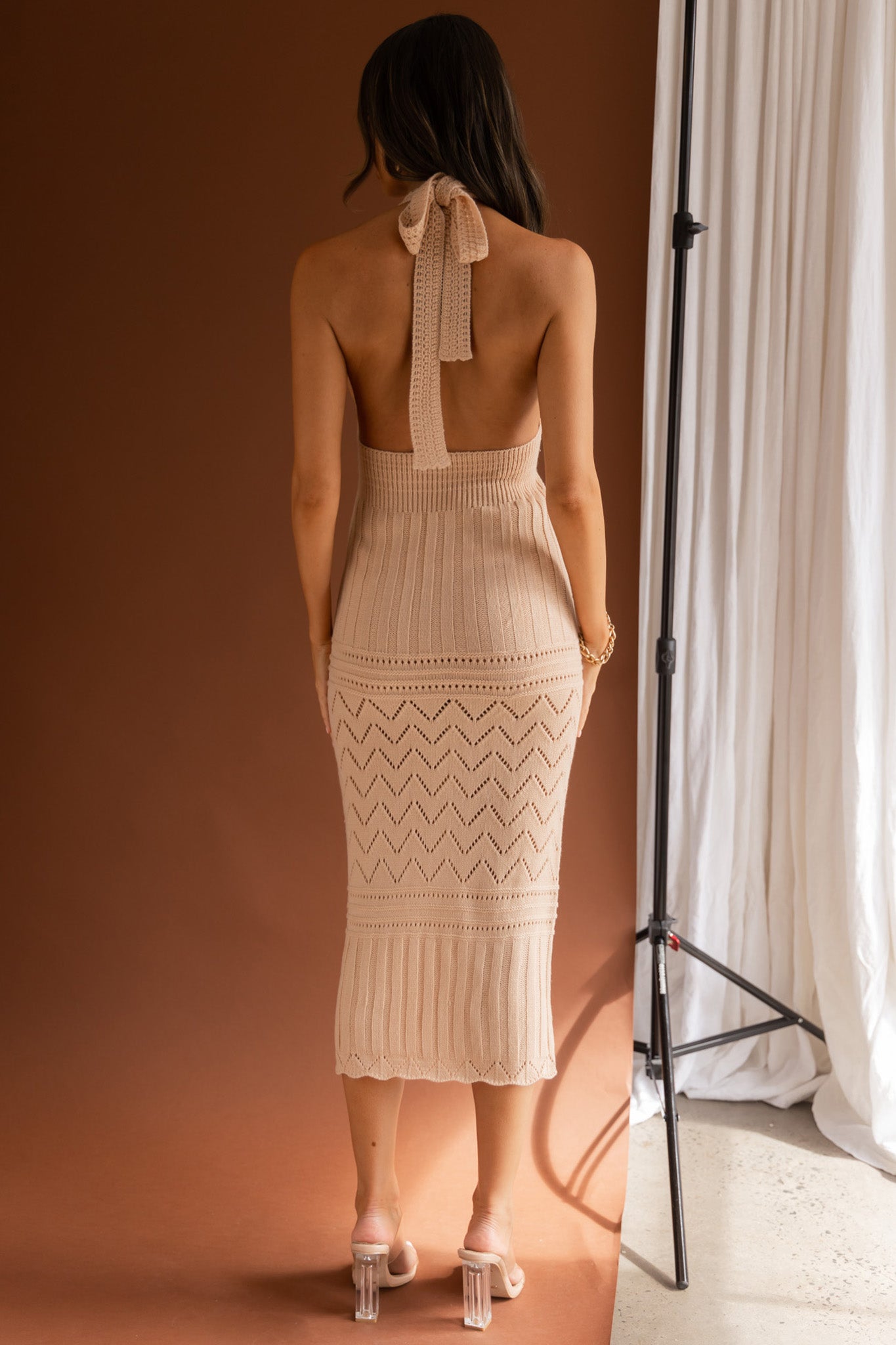 Higher Love Knit Midi Dress Sand by Selfie Leslie