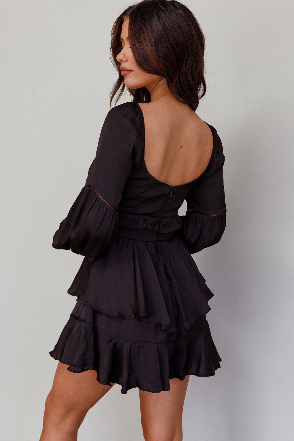 Alabama Long Sleeve Satin Romper Black by Selfie Leslie Australia