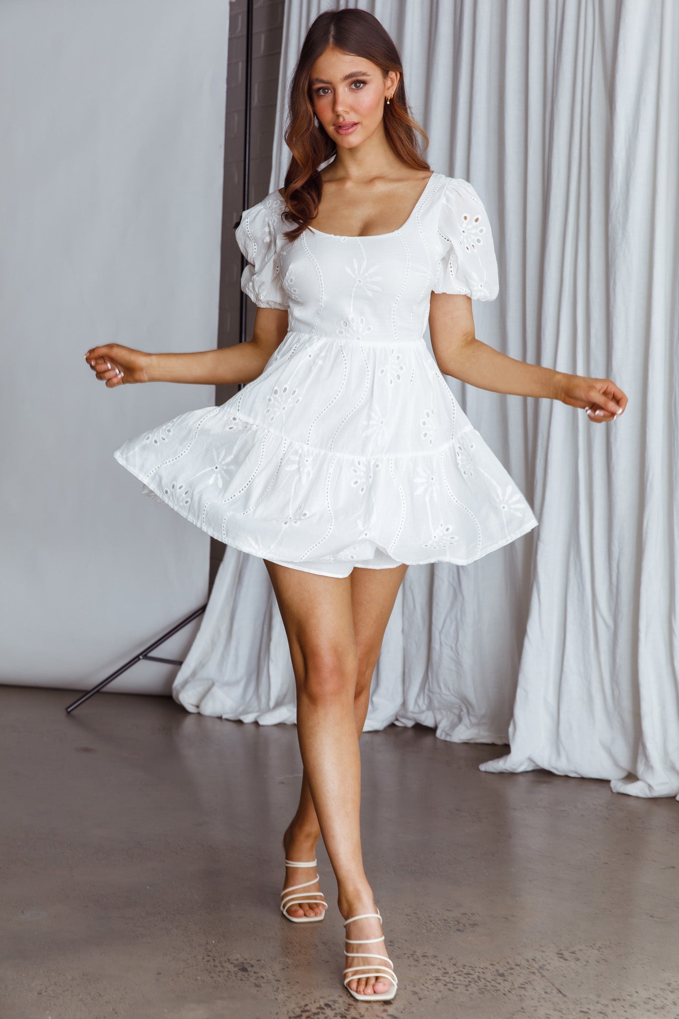 Marirose Tied Back A-Line Mini Dress White by Selfie Leslie Australia