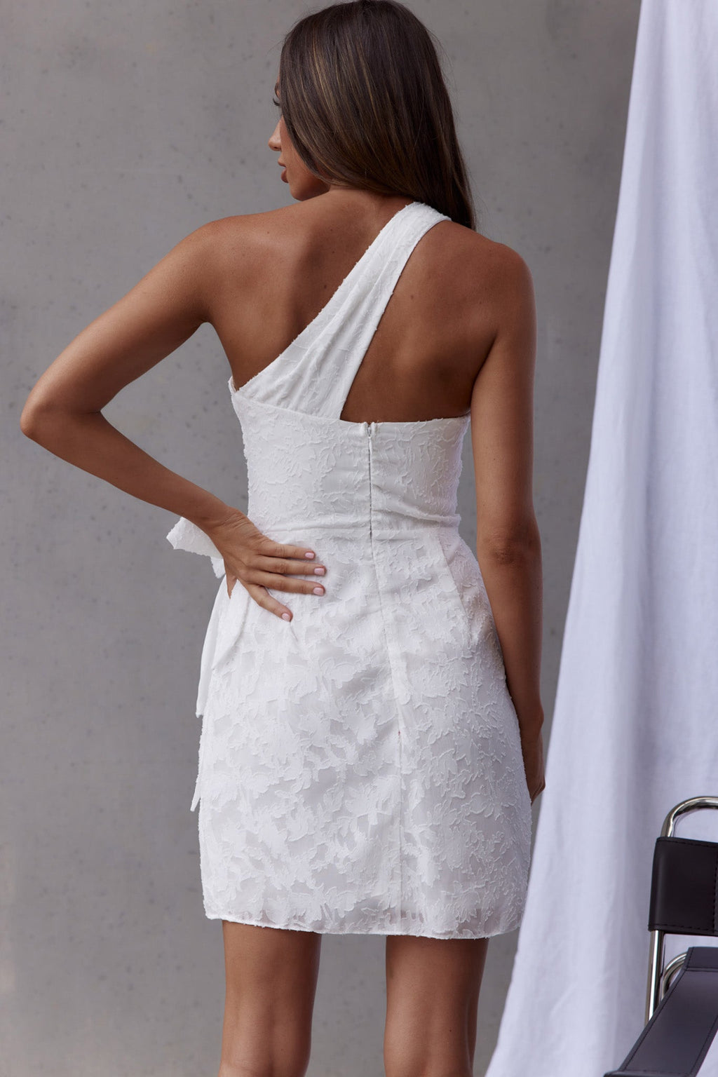 One And Only One-Shoulder Wrap Dress White by Selfie Leslie