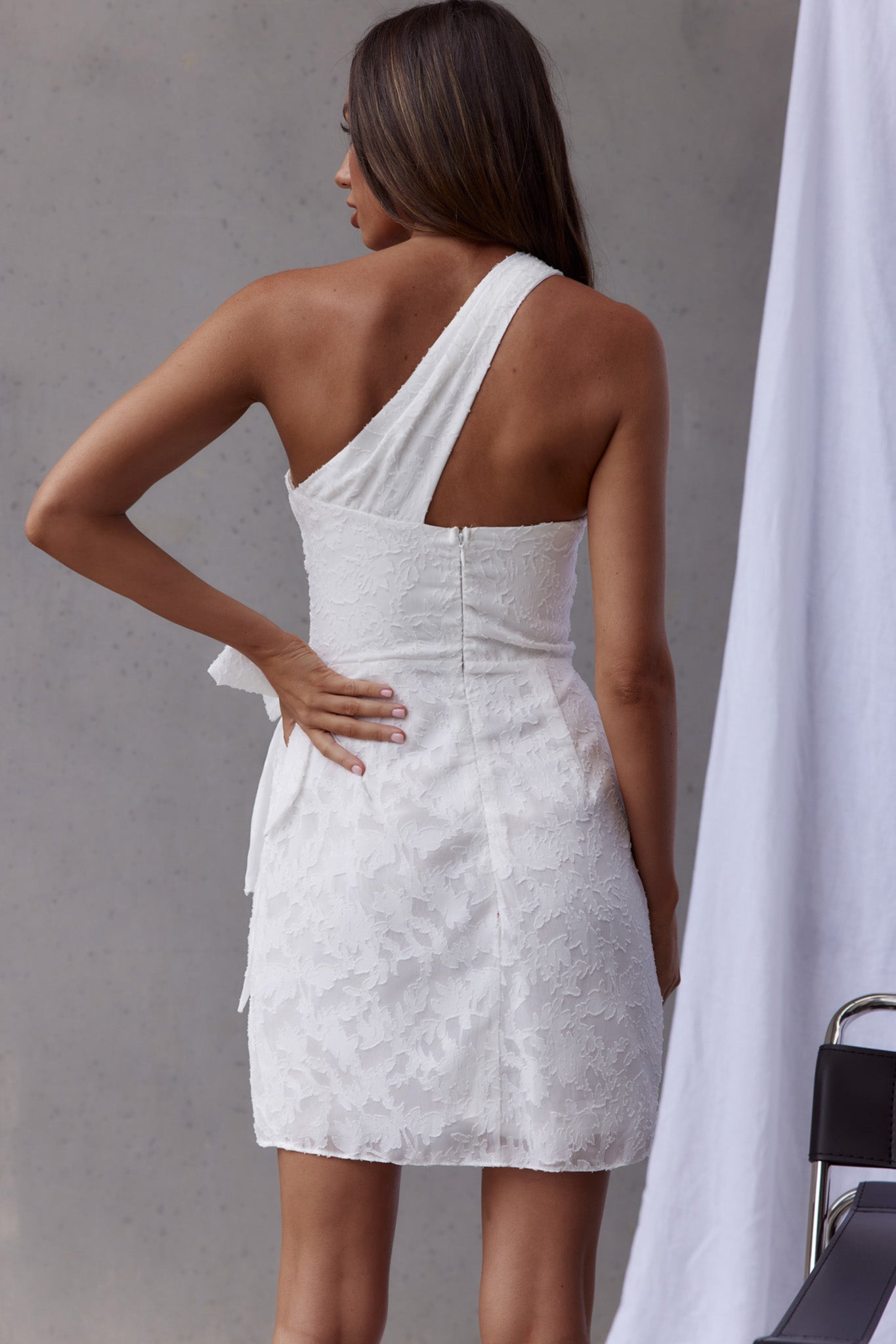 One And Only One-Shoulder Wrap Dress White by Selfie Leslie