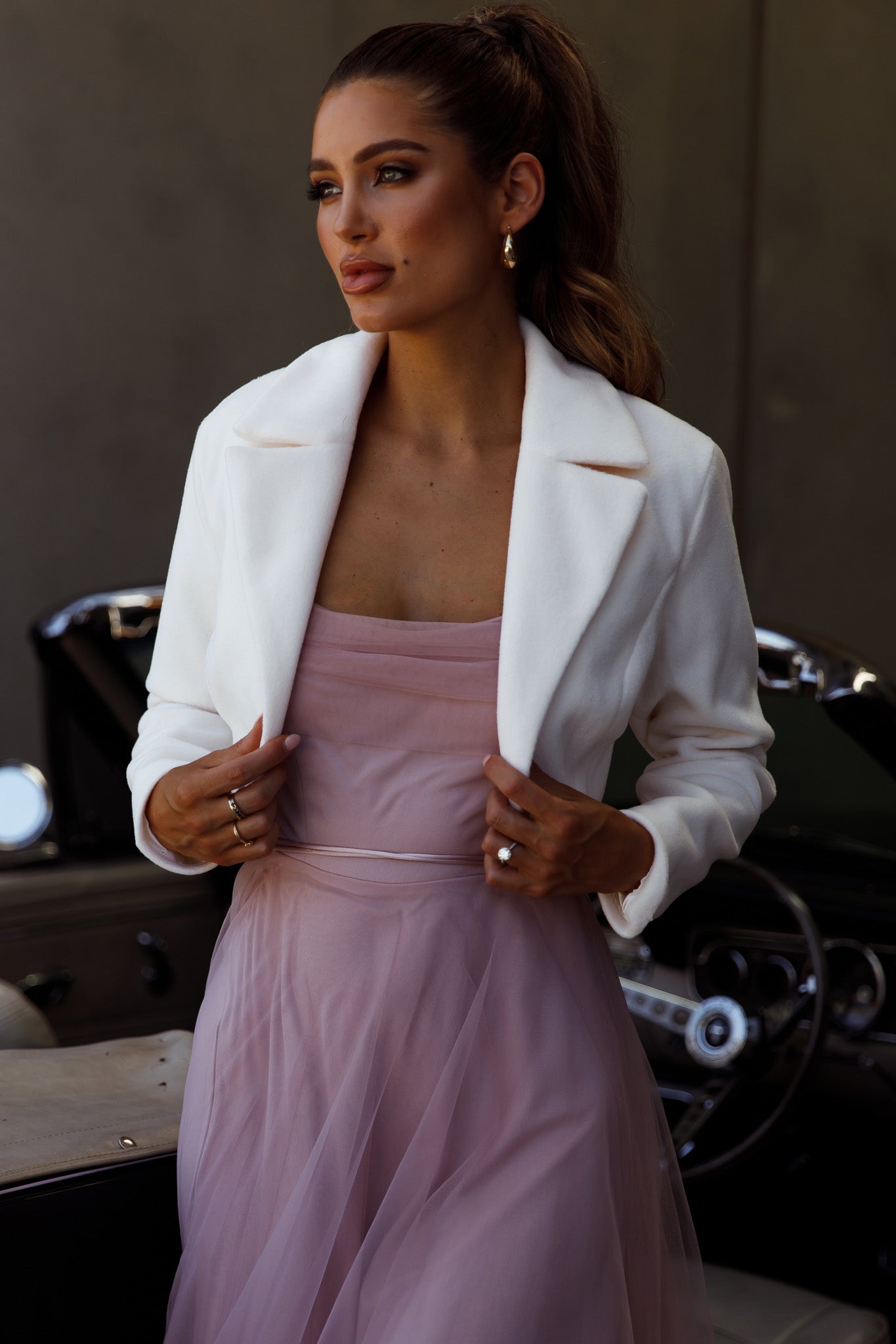 Tres Jolie Crop Jacket White by Selfie Leslie