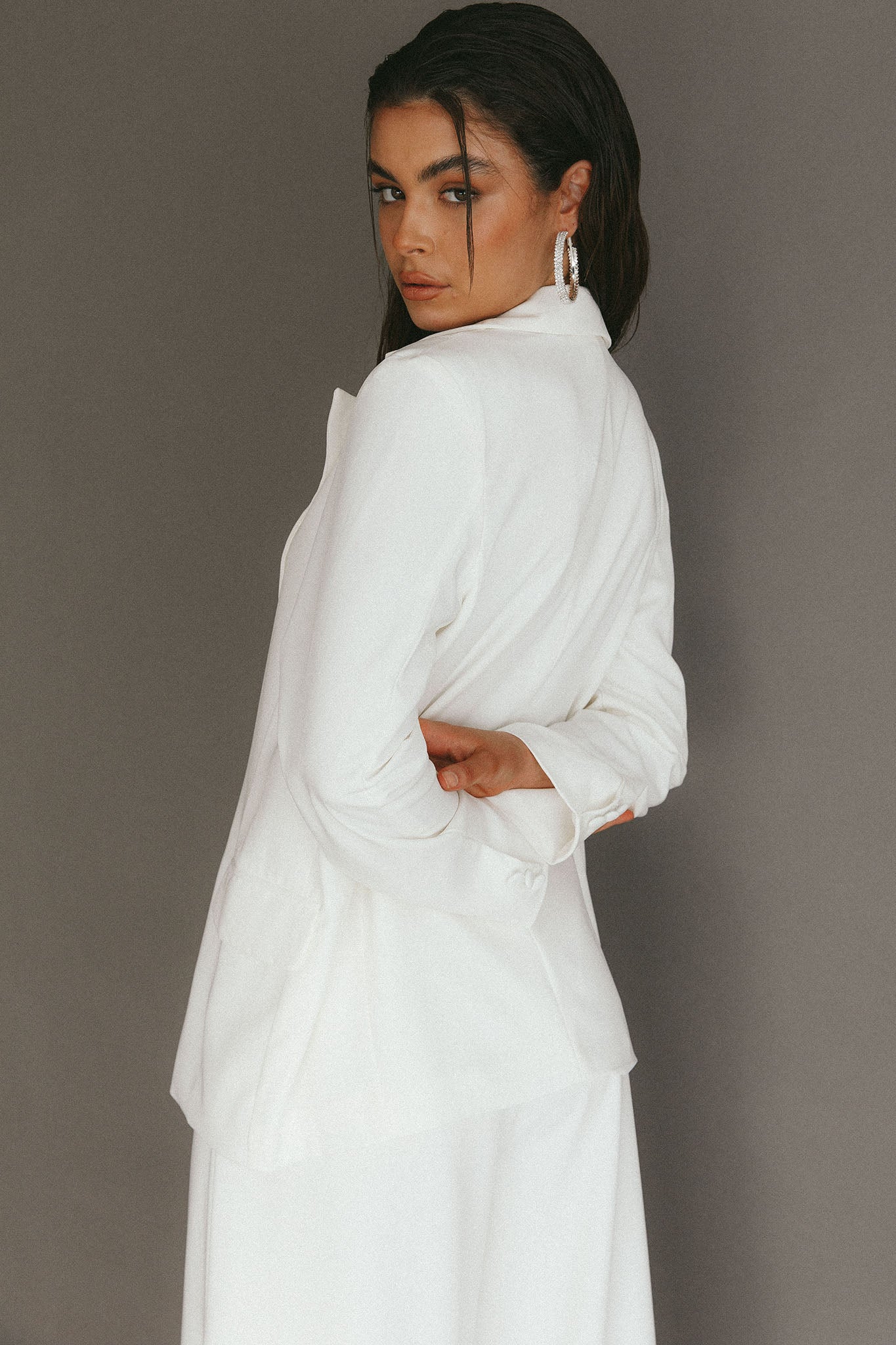 Vous Etes Belle Blazer White by Selfie Leslie