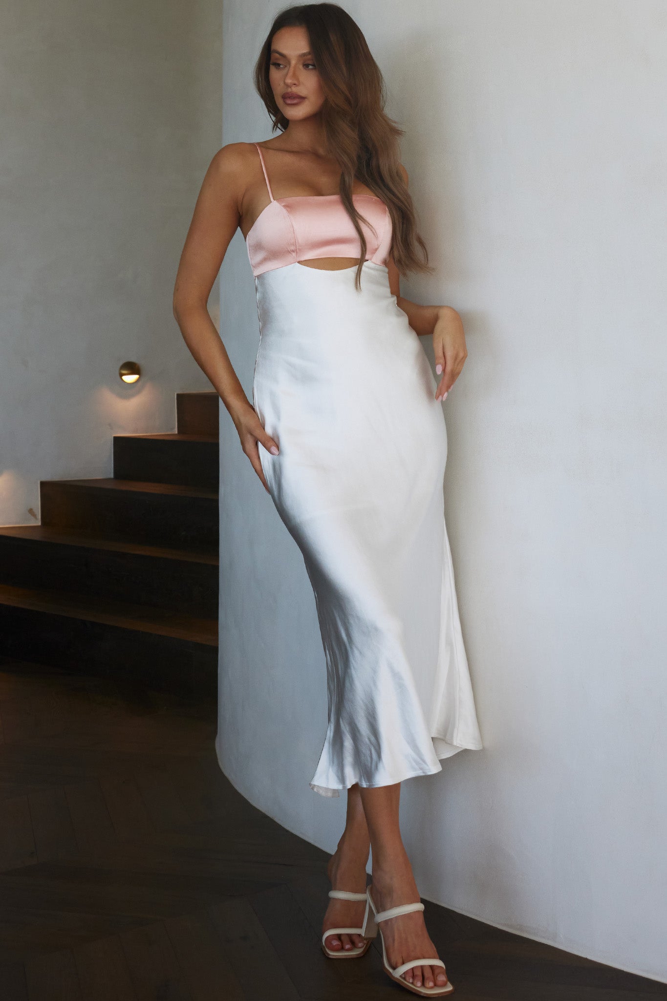 Mariana Cut-Out Bust Midi Dress Blush by Selfie Leslie Australia