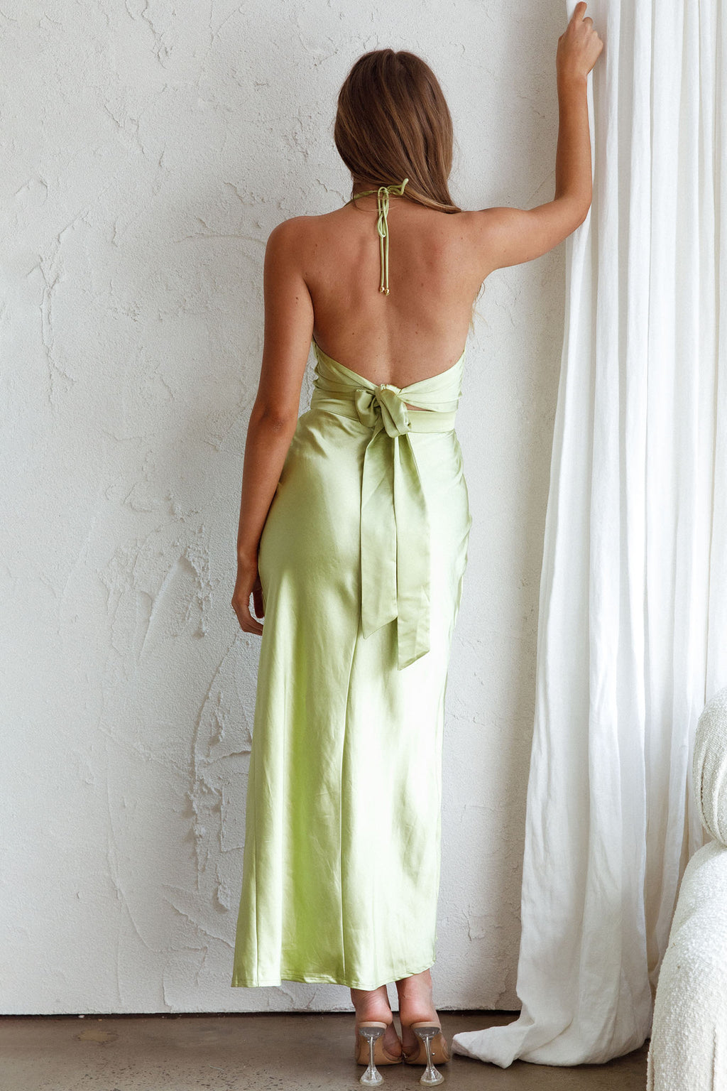 Mon Coeur Plunging Neckline Midi Dress Apple Green by Selfie Leslie Australia