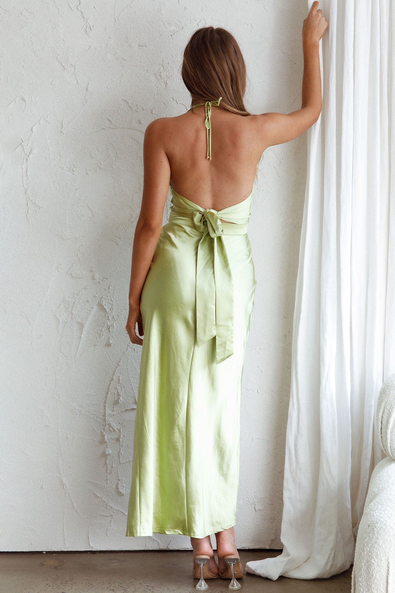 Mon Coeur Plunging Neckline Midi Dress Apple Green by Selfie Leslie Australia