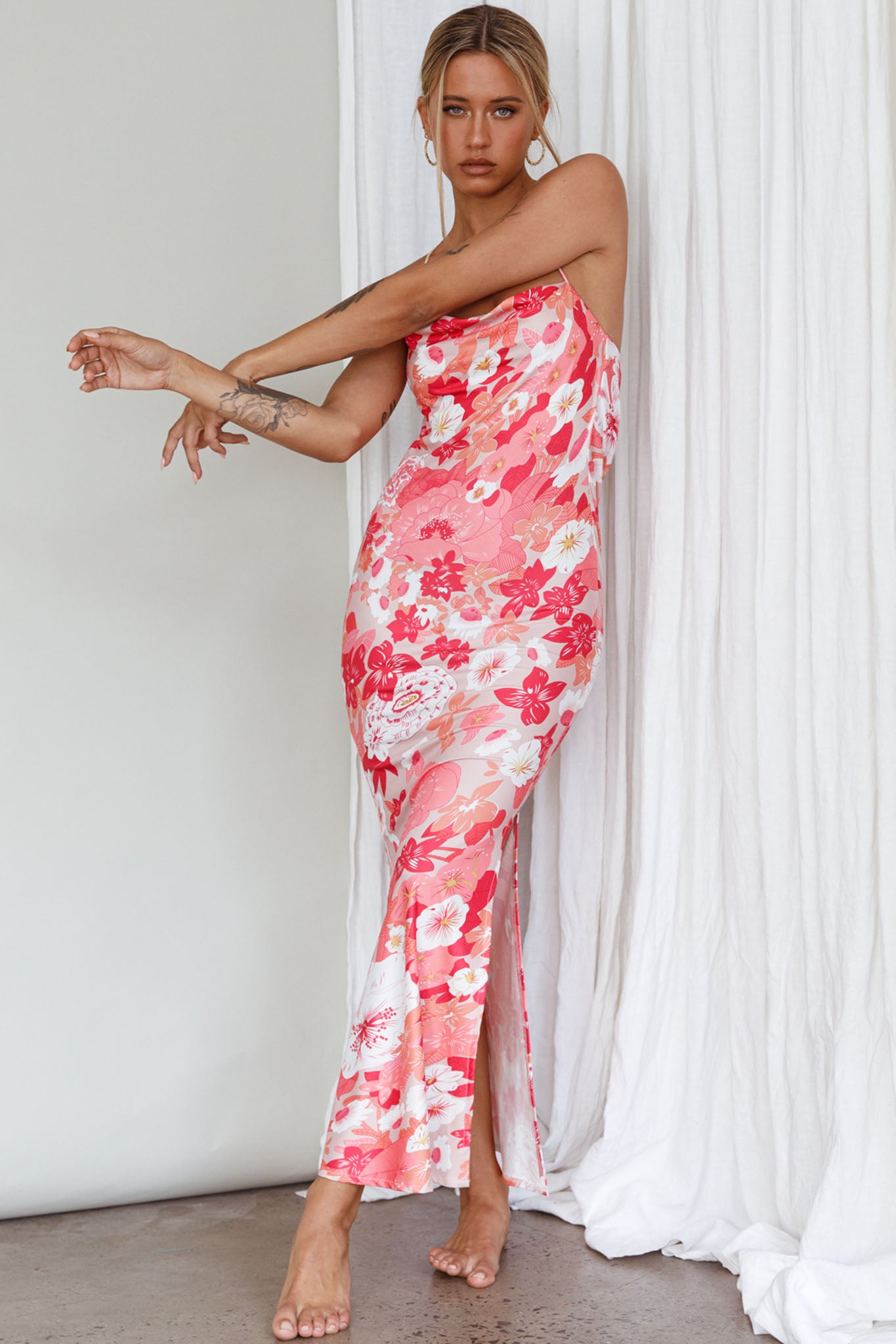 You're My Sunshine Tie-Up Back Midi Dress Pink by Selfie Leslie Australia