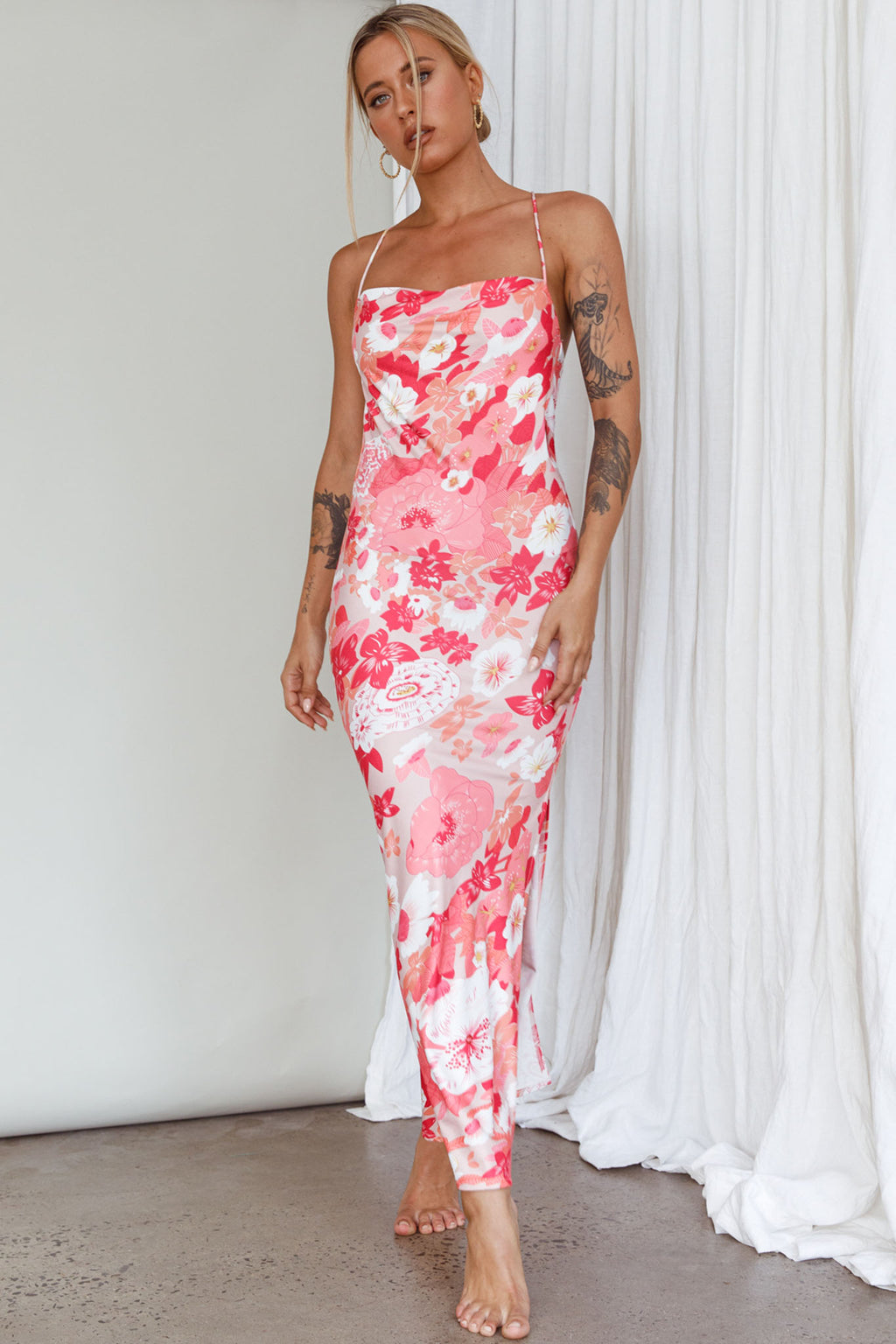 You're My Sunshine Tie-Up Back Midi Dress Pink by Selfie Leslie Australia