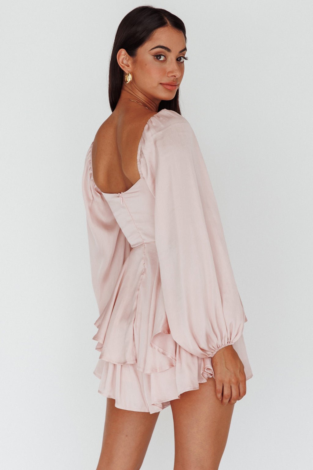 New Light Balloon Sleeve Romper Blush by Selfie Leslie Australia