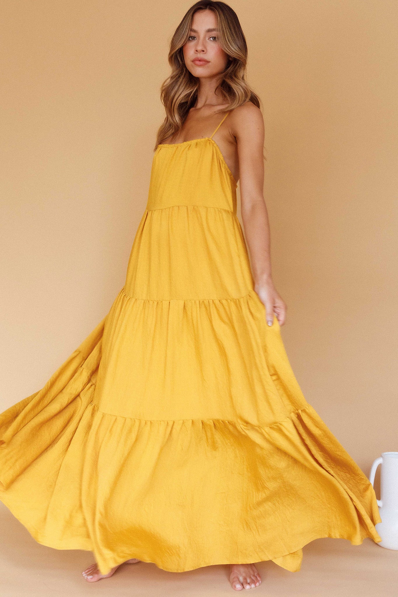 Bora Bora Tied Back Maxi Dress Tangerine by Selfie Leslie Australia