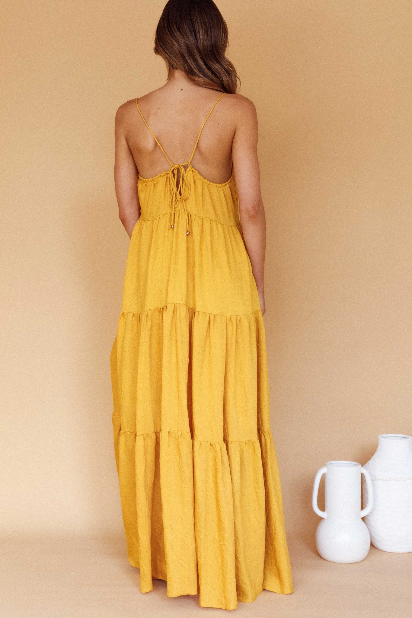 Bora Bora Tied Back Maxi Dress Tangerine by Selfie Leslie Australia