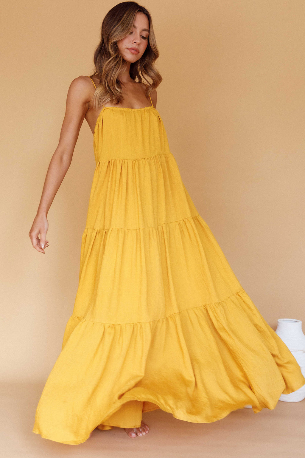 Bora Bora Tied Back Maxi Dress Tangerine by Selfie Leslie Australia