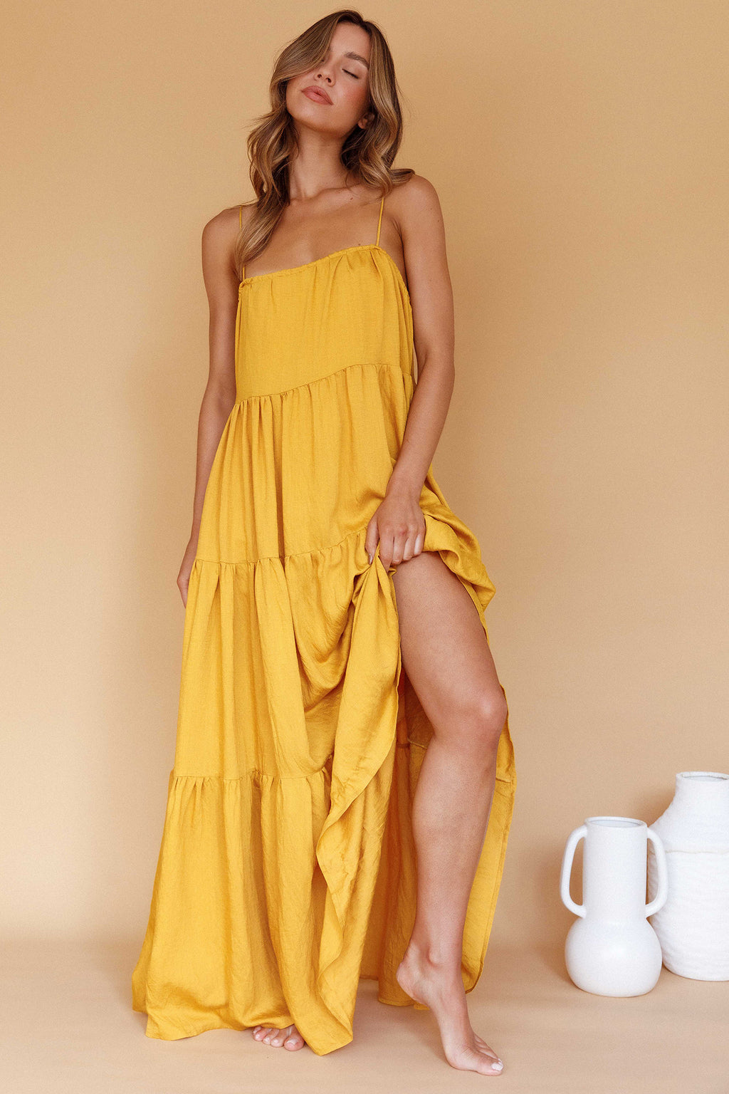 Bora Bora Tied Back Maxi Dress Tangerine by Selfie Leslie Australia