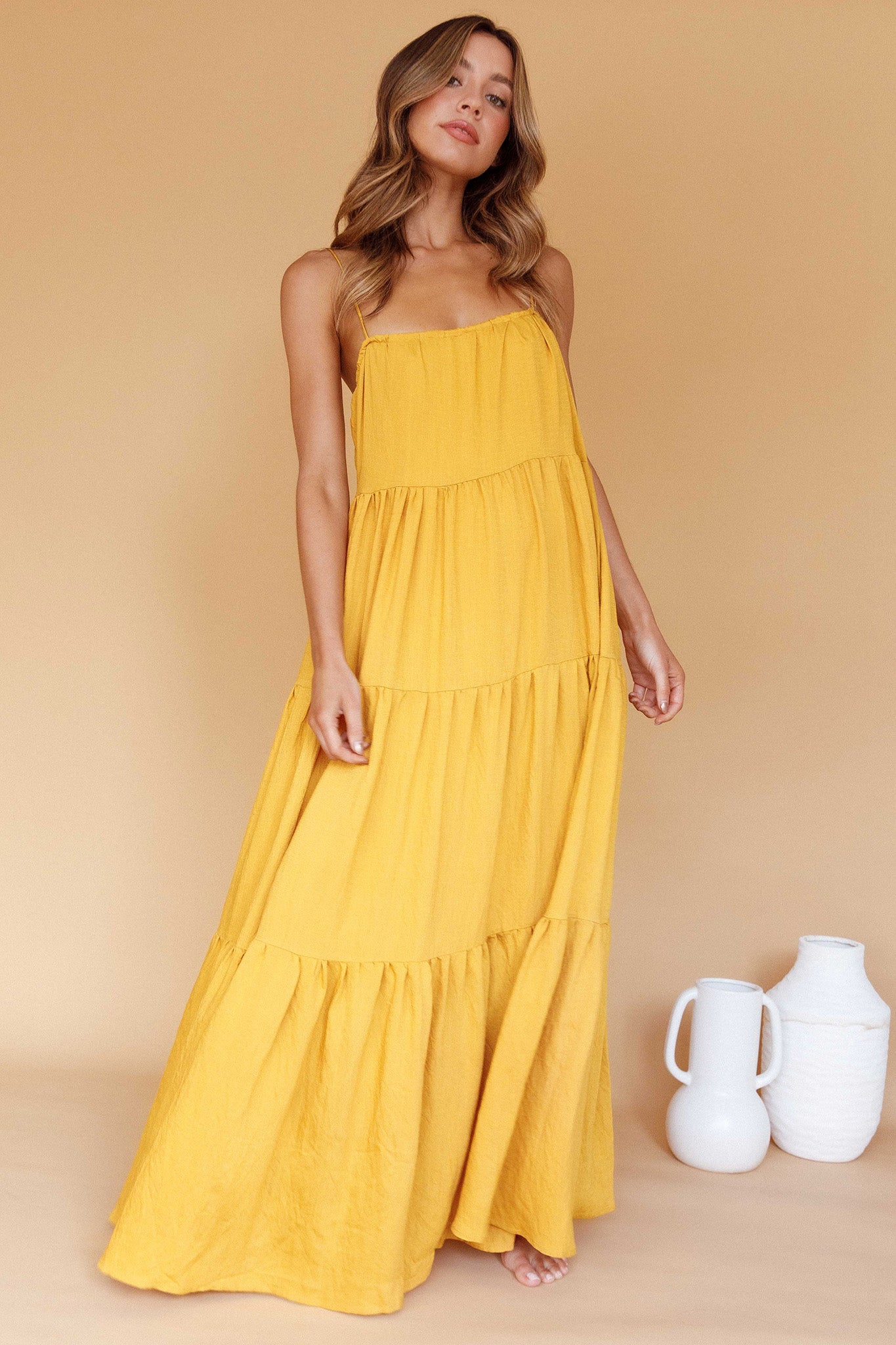 Bora Bora Tied Back Maxi Dress Tangerine by Selfie Leslie Australia