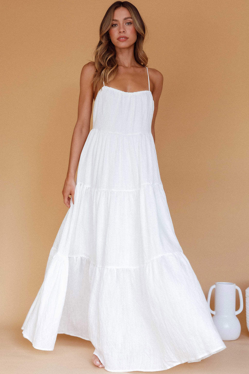 Bora Bora Tied Back Maxi Dress White by Selfie Leslie Australia