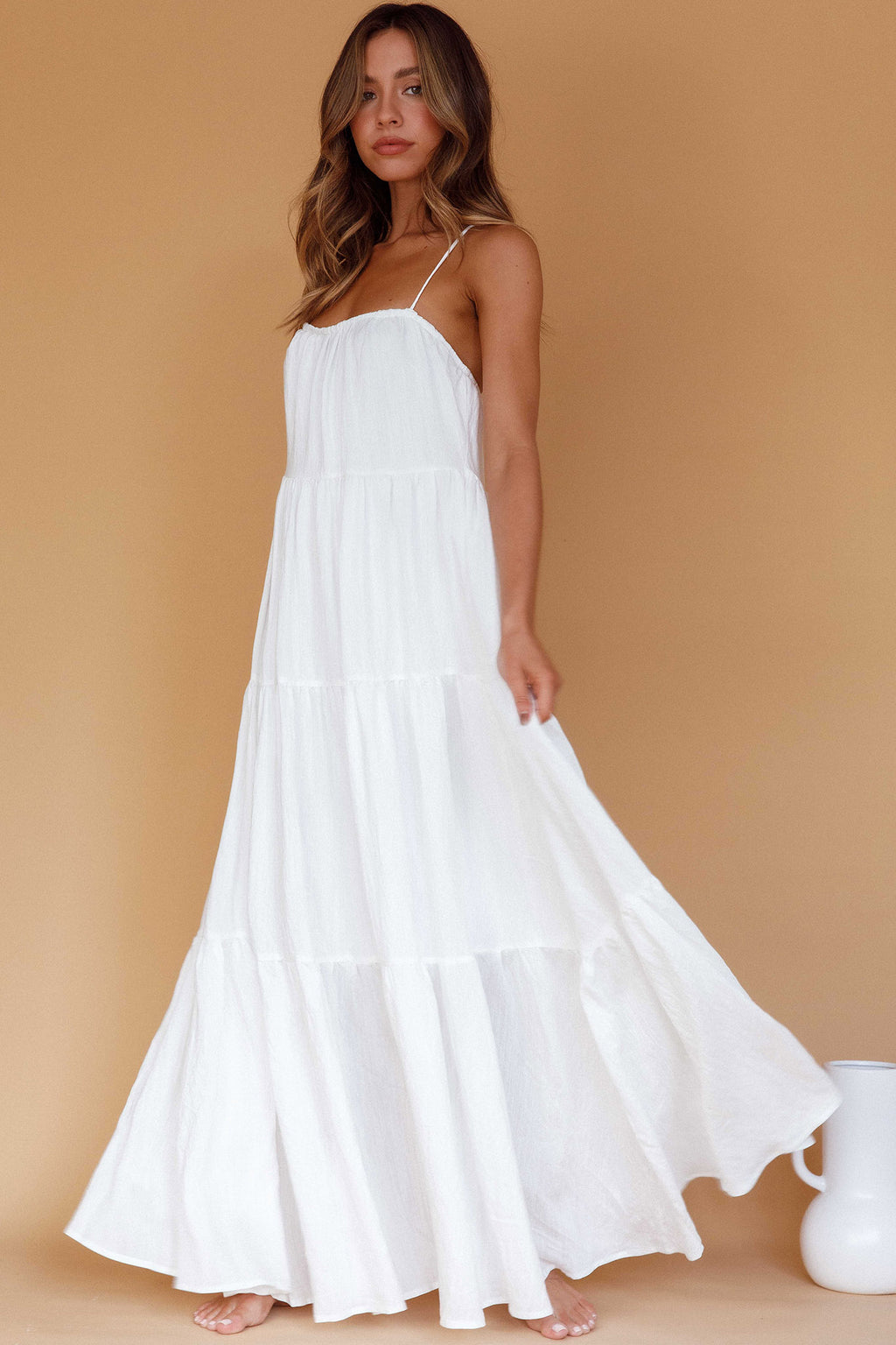 Bora Bora Tied Back Maxi Dress White by Selfie Leslie Australia