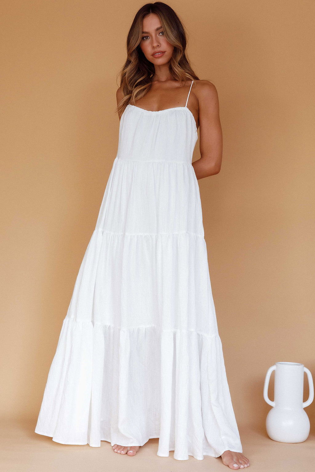 Bora Bora Tied Back Maxi Dress White by Selfie Leslie Australia