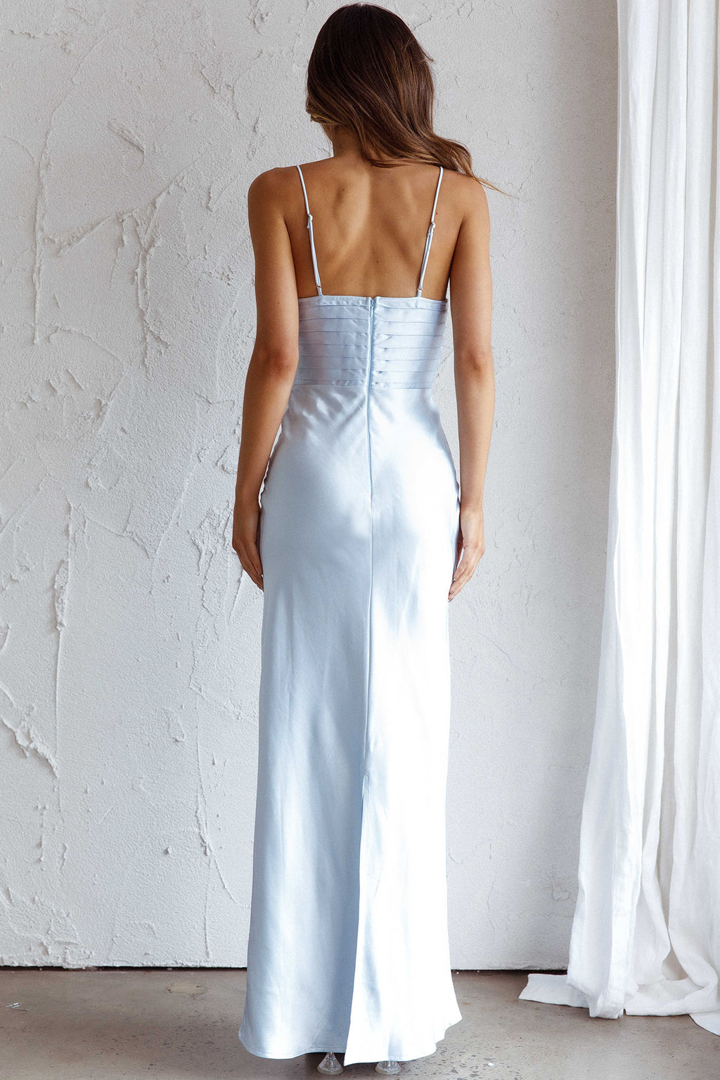 Azara Pintuck Bodice Maxi Dress Steel Blue by Selfie Leslie Australia