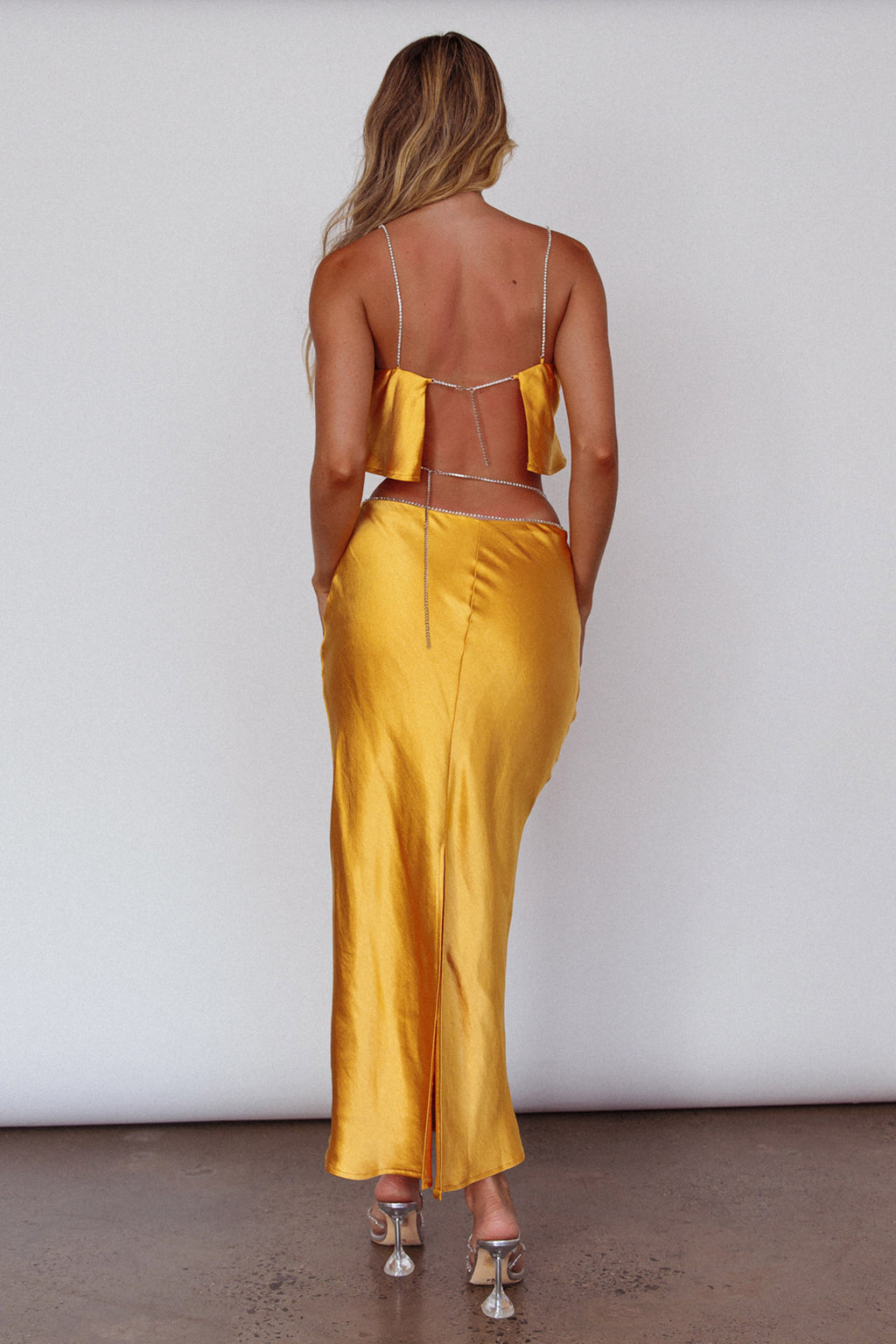 Tahni Diamante Chain Maxi Skirt Mango by Selfie Leslie Australia