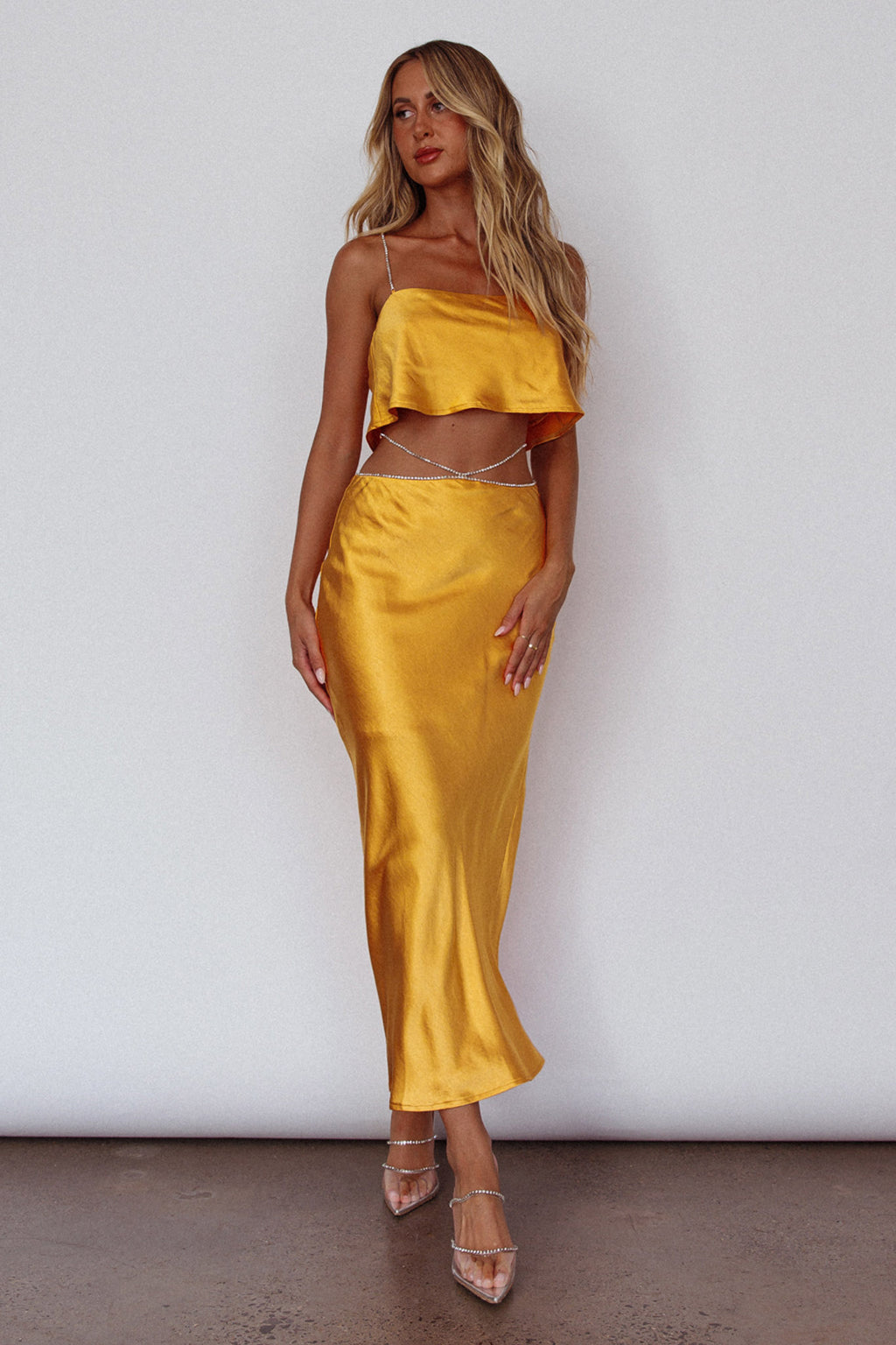 Tahni Diamante Chain Maxi Skirt Mango by Selfie Leslie Australia