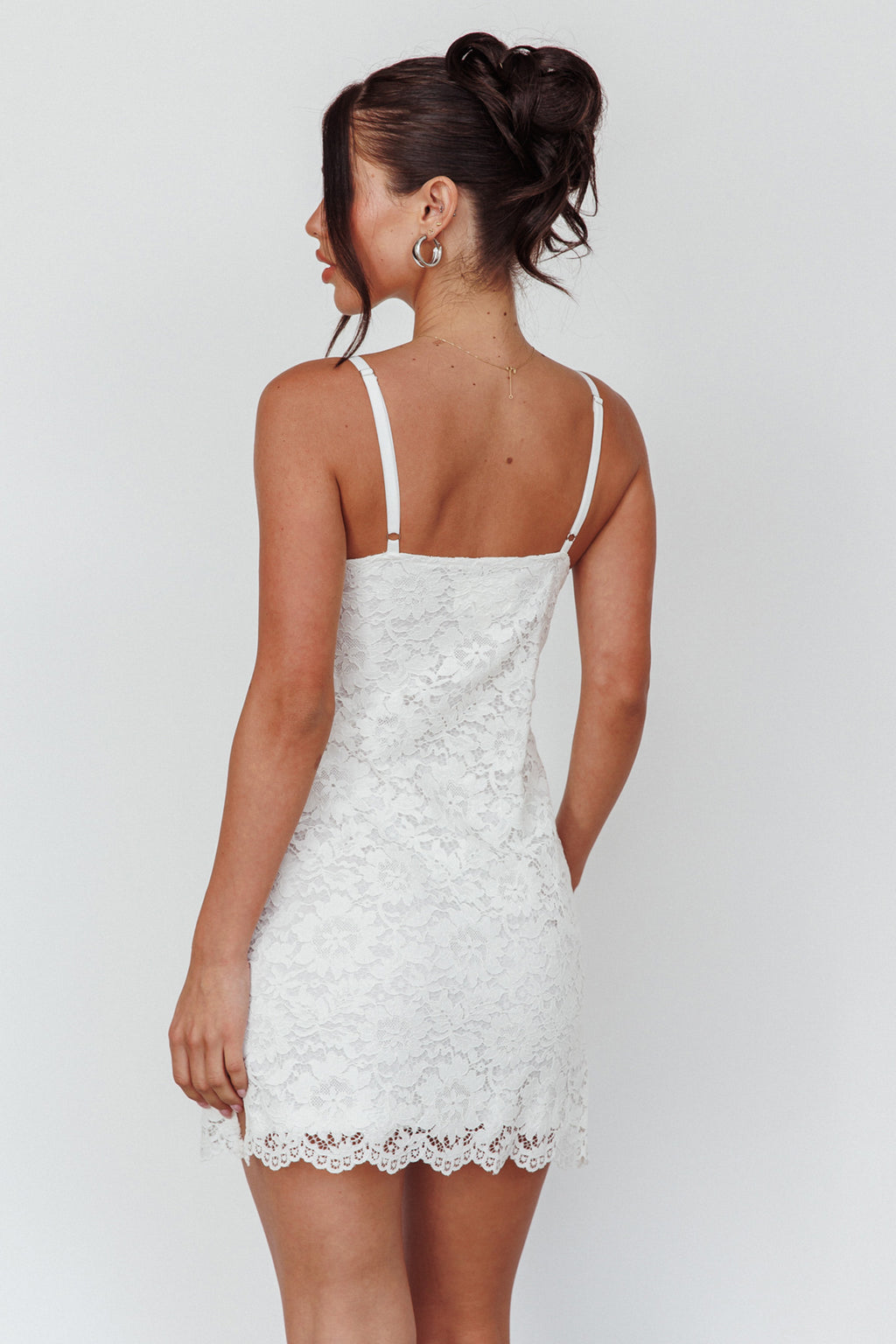 Juniper Moonlight Lace Mini Dress White by Selfie Leslie Australia