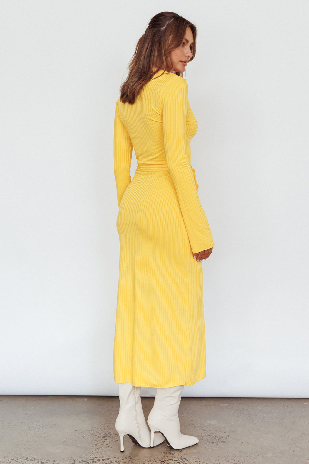 Eastcoast Collared Placket Midi Dress Yellow by Selfie Leslie Australia