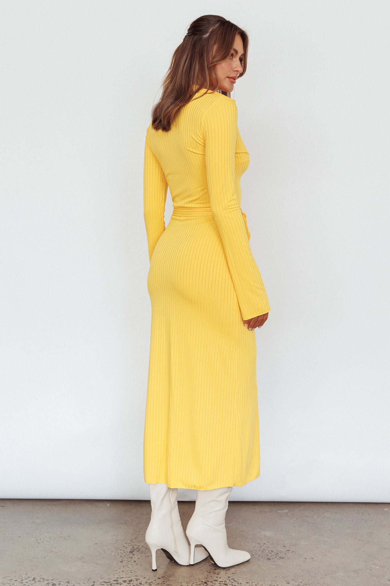 Eastcoast Collared Placket Midi Dress Yellow by Selfie Leslie Australia