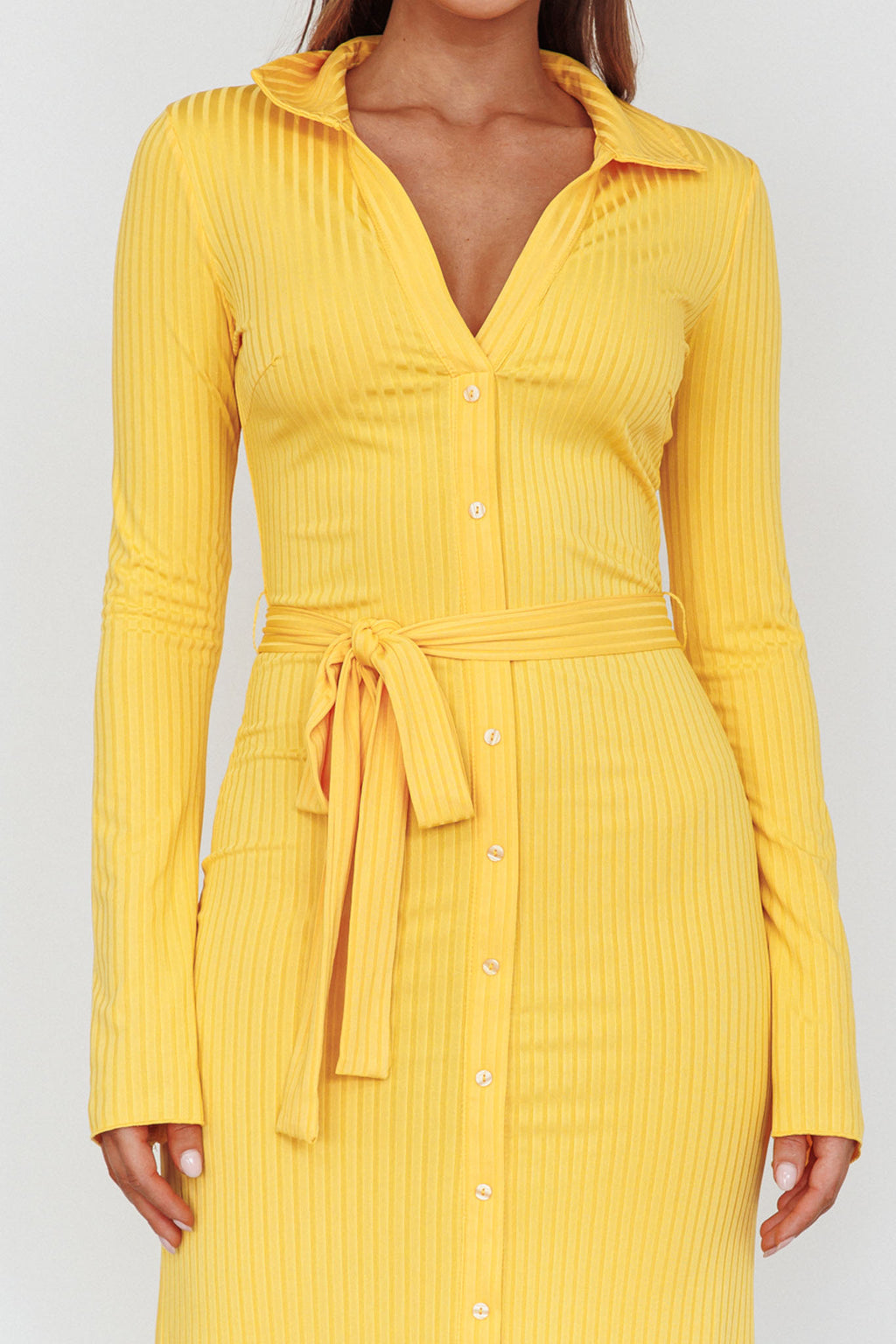 Eastcoast Collared Placket Midi Dress Yellow by Selfie Leslie Australia