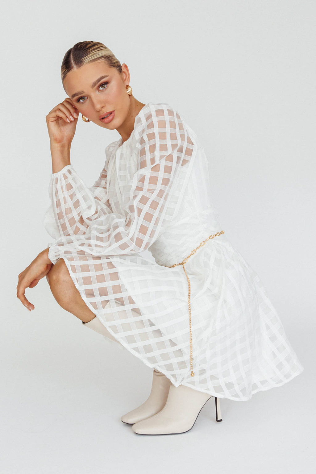 Tatiana Long Sleeve Plaid Mini Dress by Selfie Leslie Australia