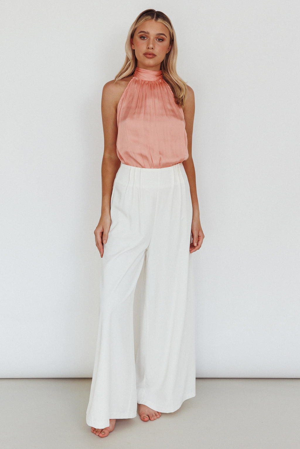 Calisto Sleeveless Tied Neck Top Rose by Selfie Leslie Australia