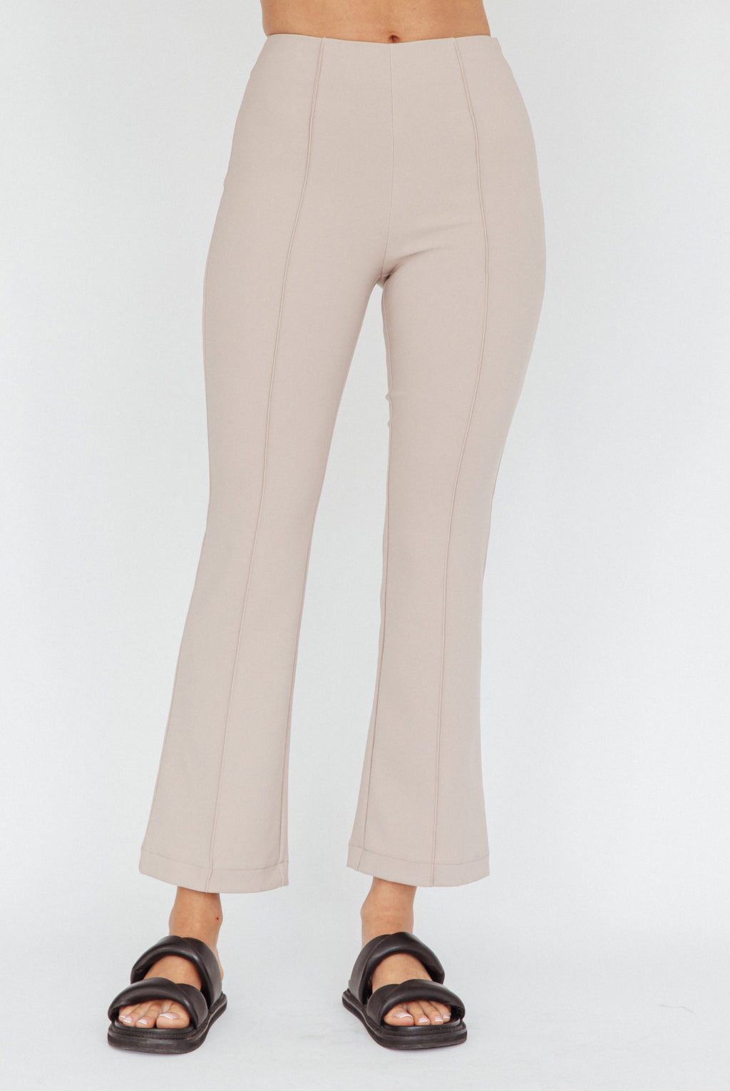 Sabria Mid-Rise Flare Pants Beige by Selfie Leslie Australia