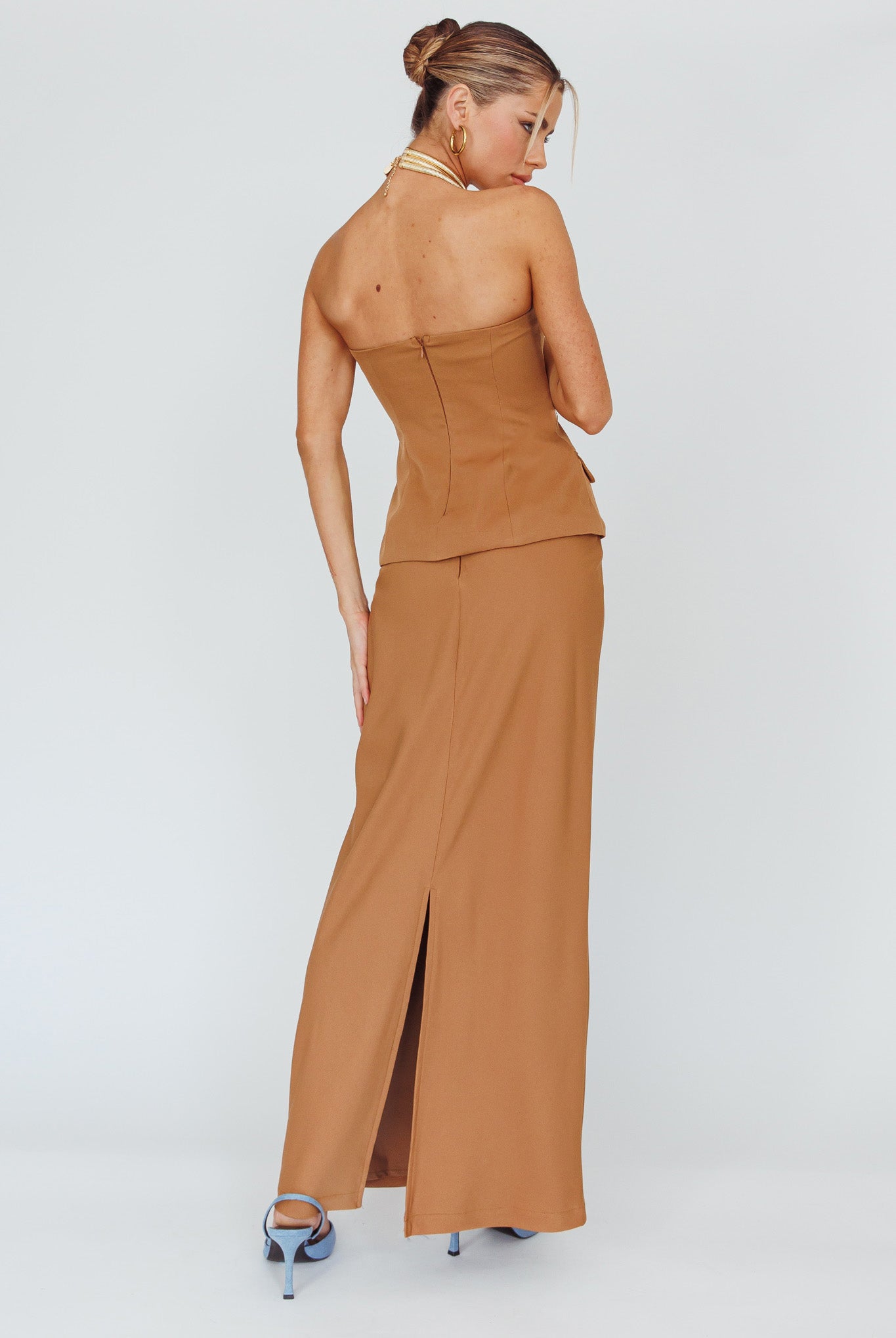 Valencia Flare Midi Skirt Mocha by Selfie Leslie Australia