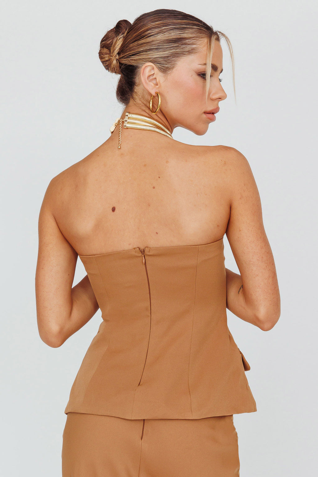 Valencia Strapless Bustier Top Mocha by Selfie Leslie Australia
